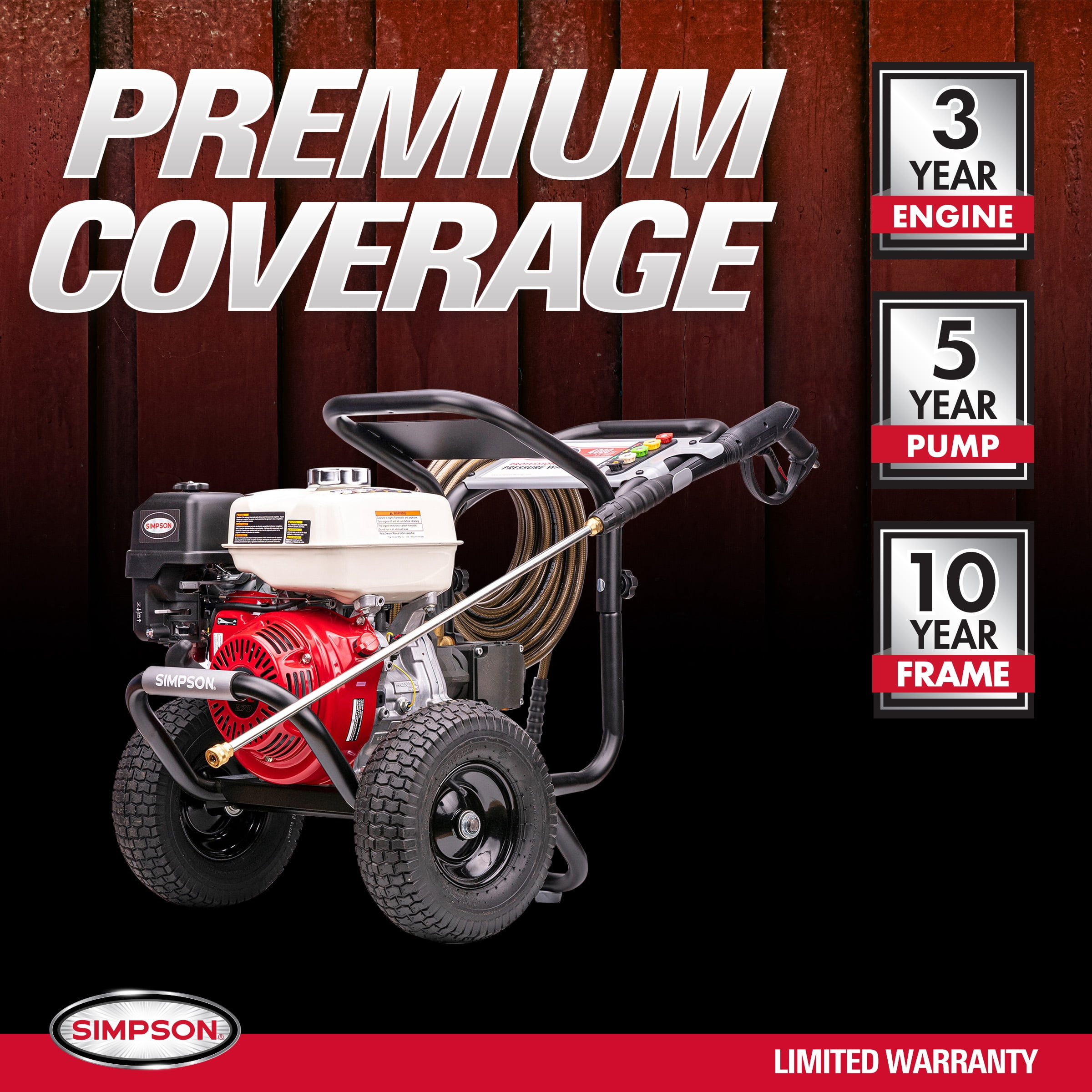 Simpson PowerShot 4000 PSI 3.5 GPM Professional Gas Pressure Washer with AAA Triplex Pump (4000 PSI, 3.5 GPM) 3s88g