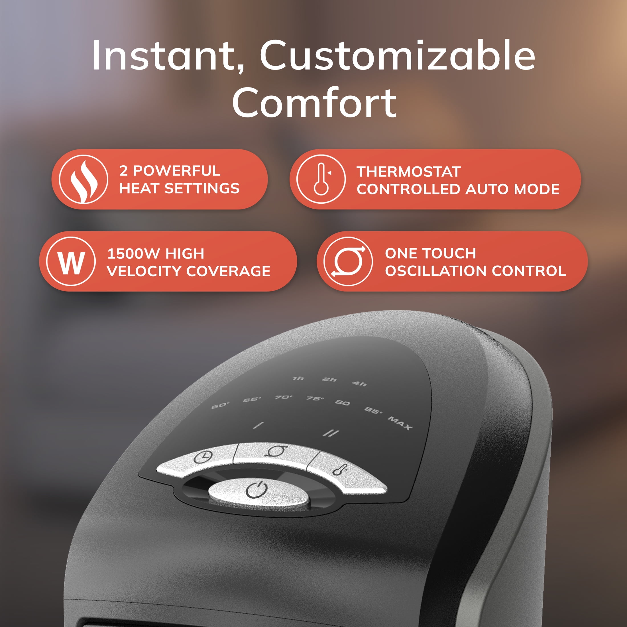 Lasko 23 in Oscillating Ceramic Electric Tower Space Heater with Remote Control (Black, 1500W) bmy9w