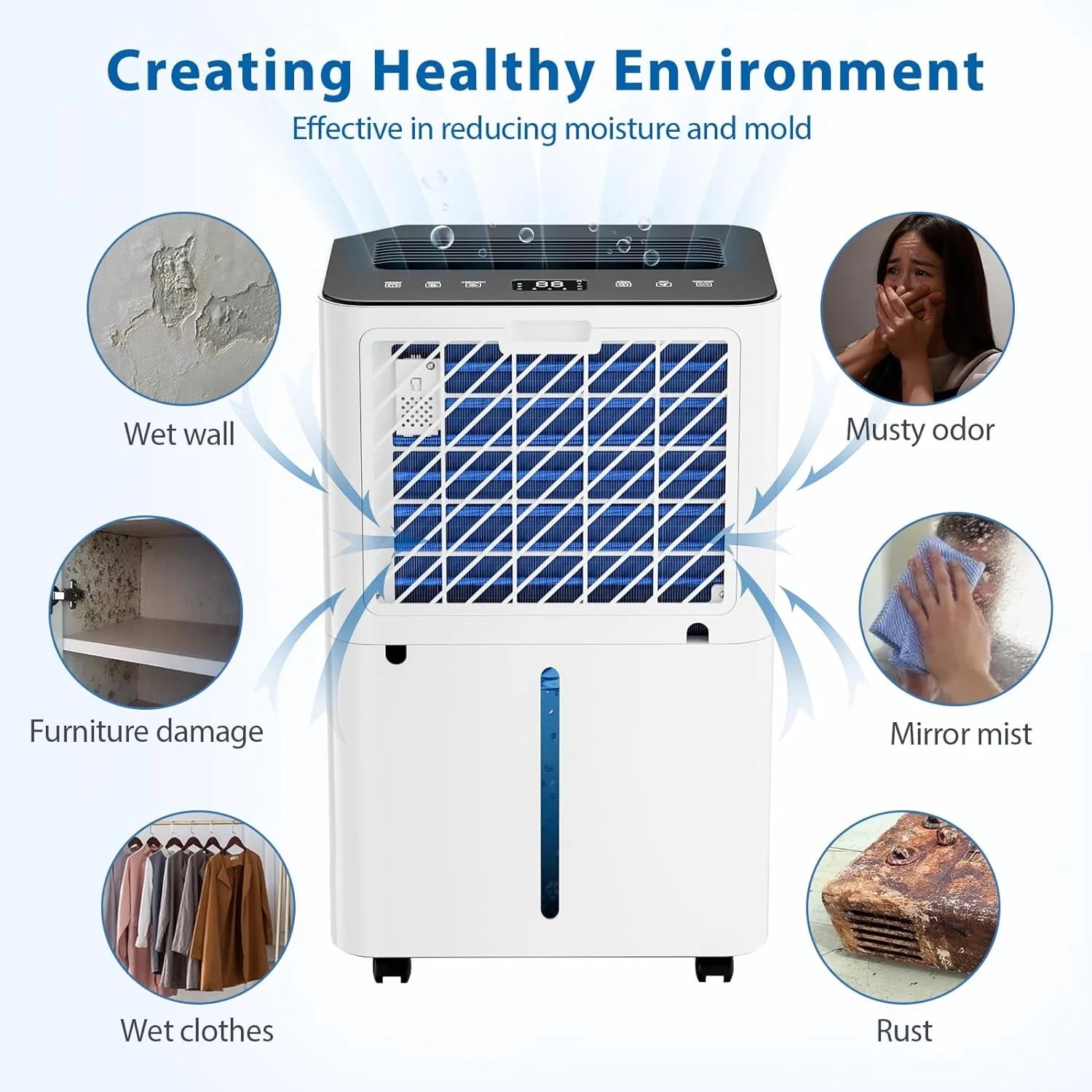 Aeitto 50 Pint Dehumidifier for Large Rooms up to 4500 sq ft (White, 50 pt) gje6r