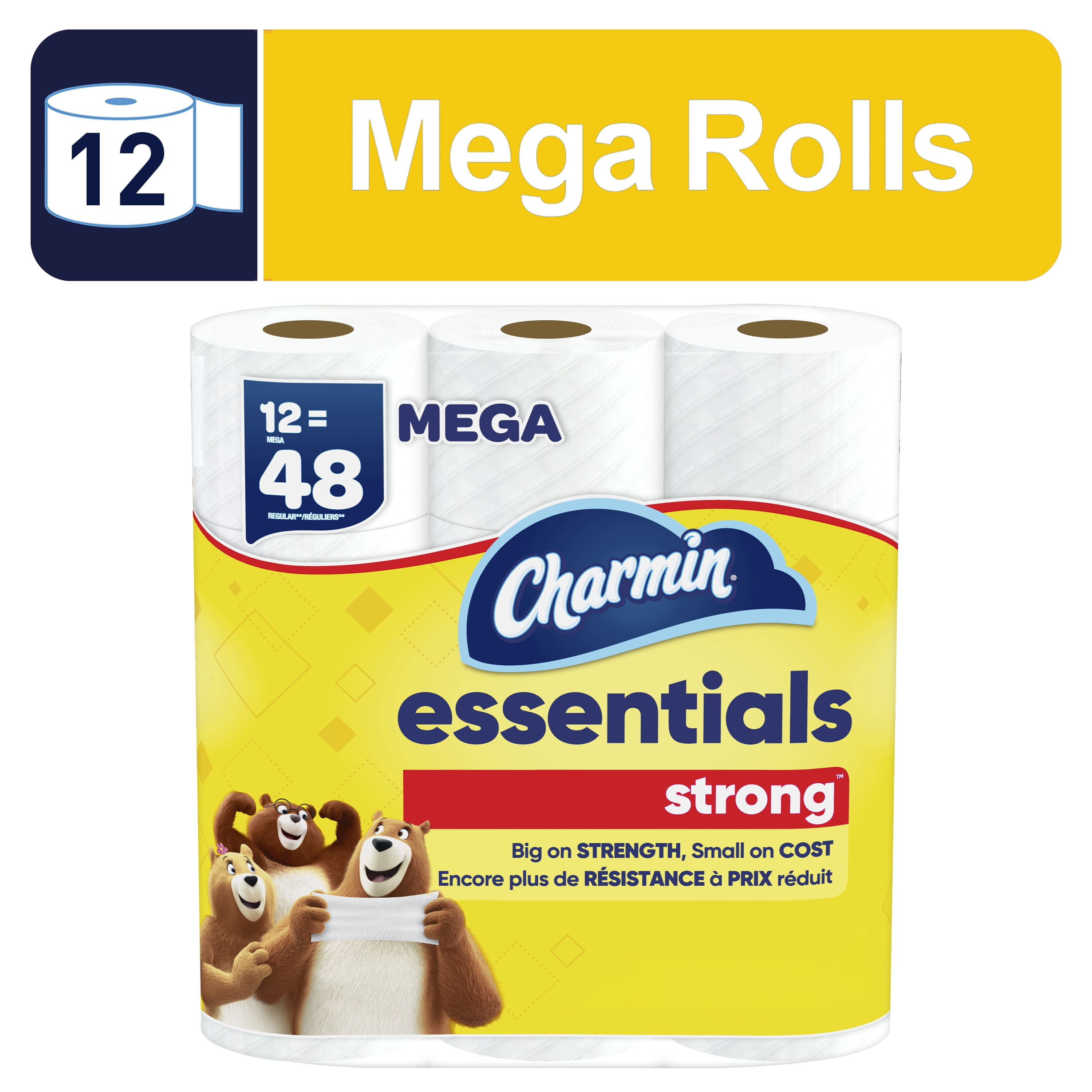 Charmin Essentials Strong Toilet Paper (12 Mega Rolls, 429 Sheets Per Roll) bjtvg