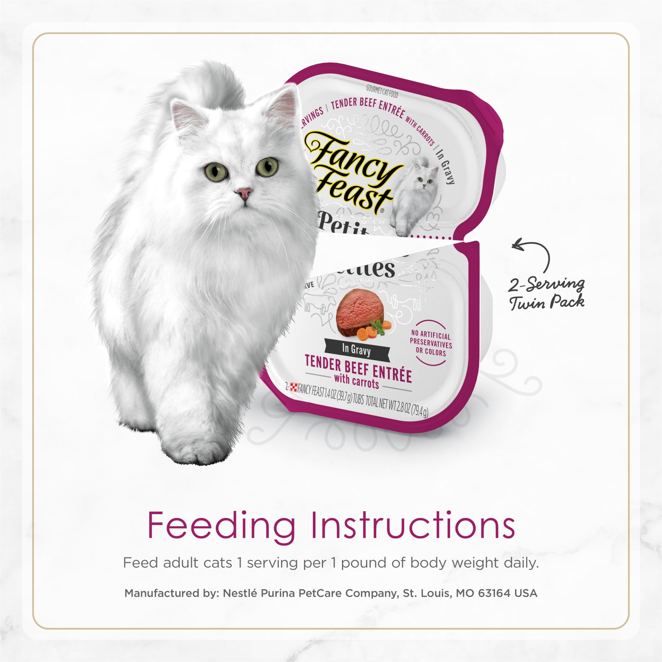 Fancy Feast Petites Tender Beef Entree with Carrots Wet Cat Food (2.8 oz) w3yxe