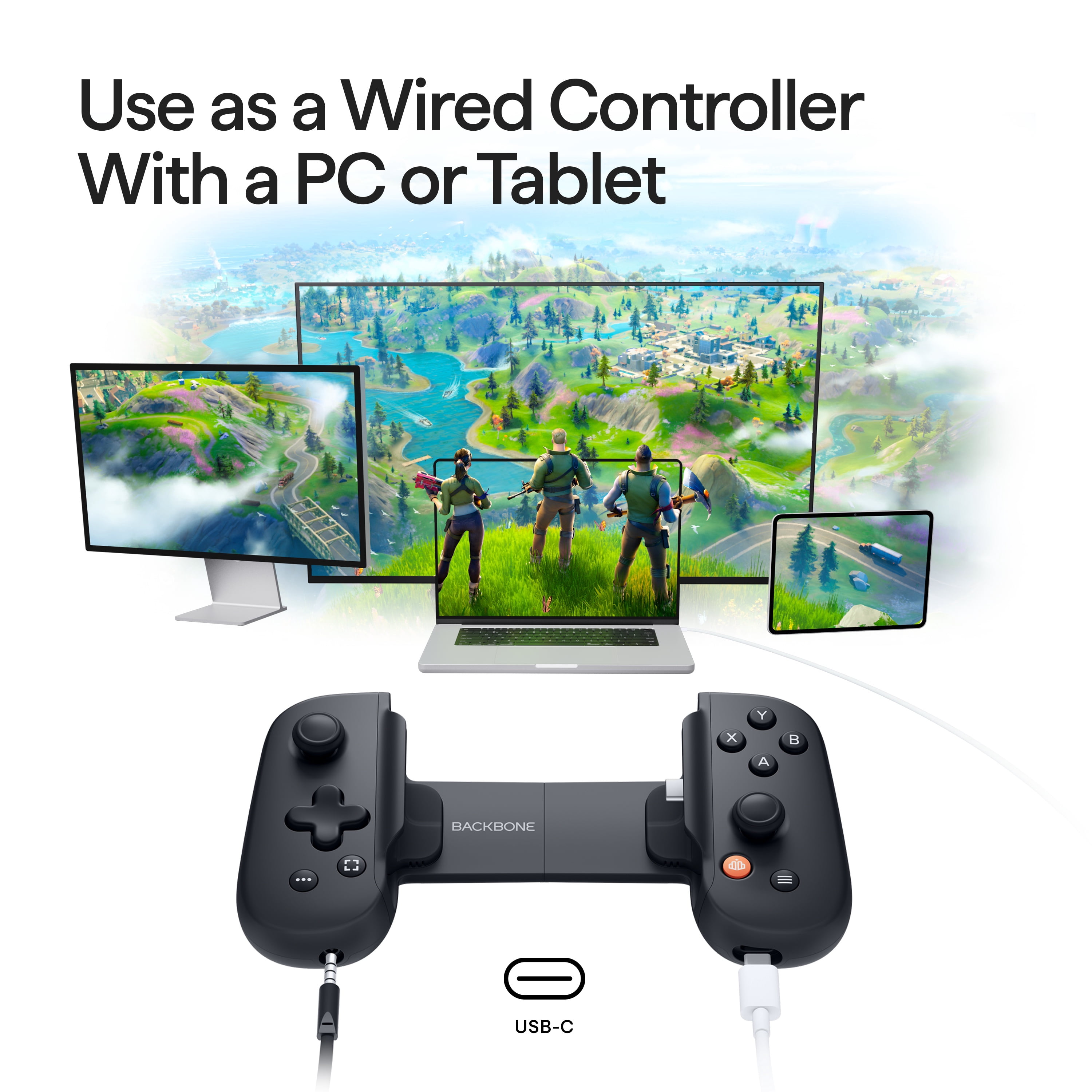 Backbone One Mobile Gaming Controller for Android and iPhone 15/16 Series (USB-C, Black) j2u37