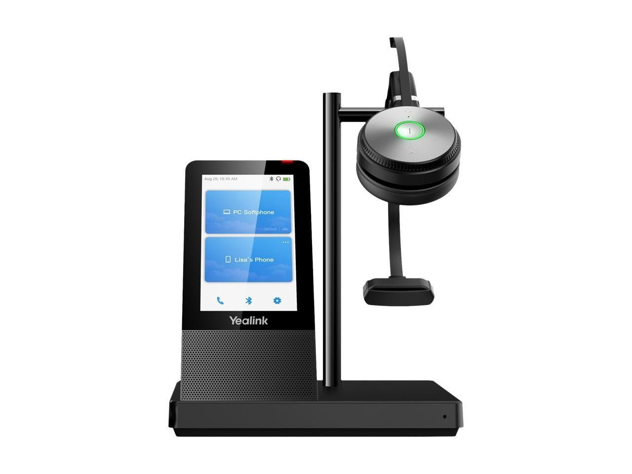 Yealink WH66 Mono Wireless Headset with Touch Screen Base and Charging Station (Teams Certified, 525 ft Range) egy69