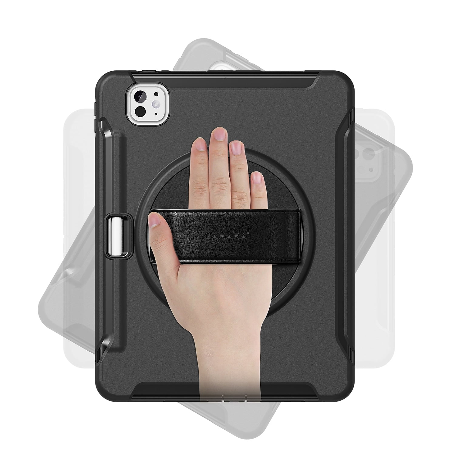 SaharaCase Raider Heavy Duty Protective Tablet Case with Hand Strap and Kickstand for iPad Pro 11 in (M4 2024/M5 2025) (Scorpion Black) 5v874