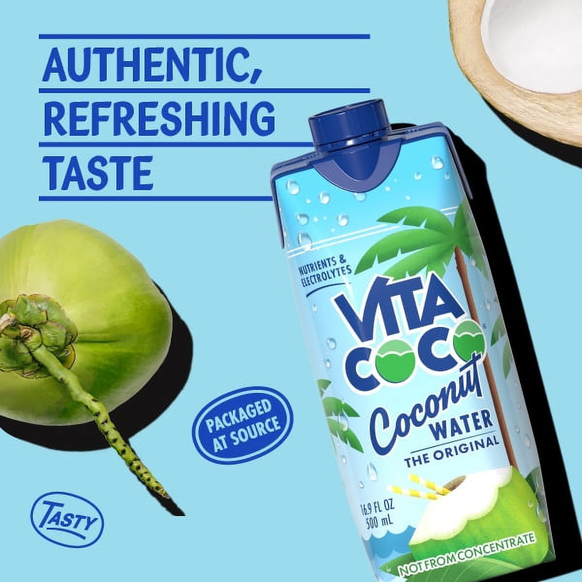 Vita Coco The Original Coconut Water, Nutrient-Rich Natural Electrolyte Hydration (16.9 fl oz) 48f2g