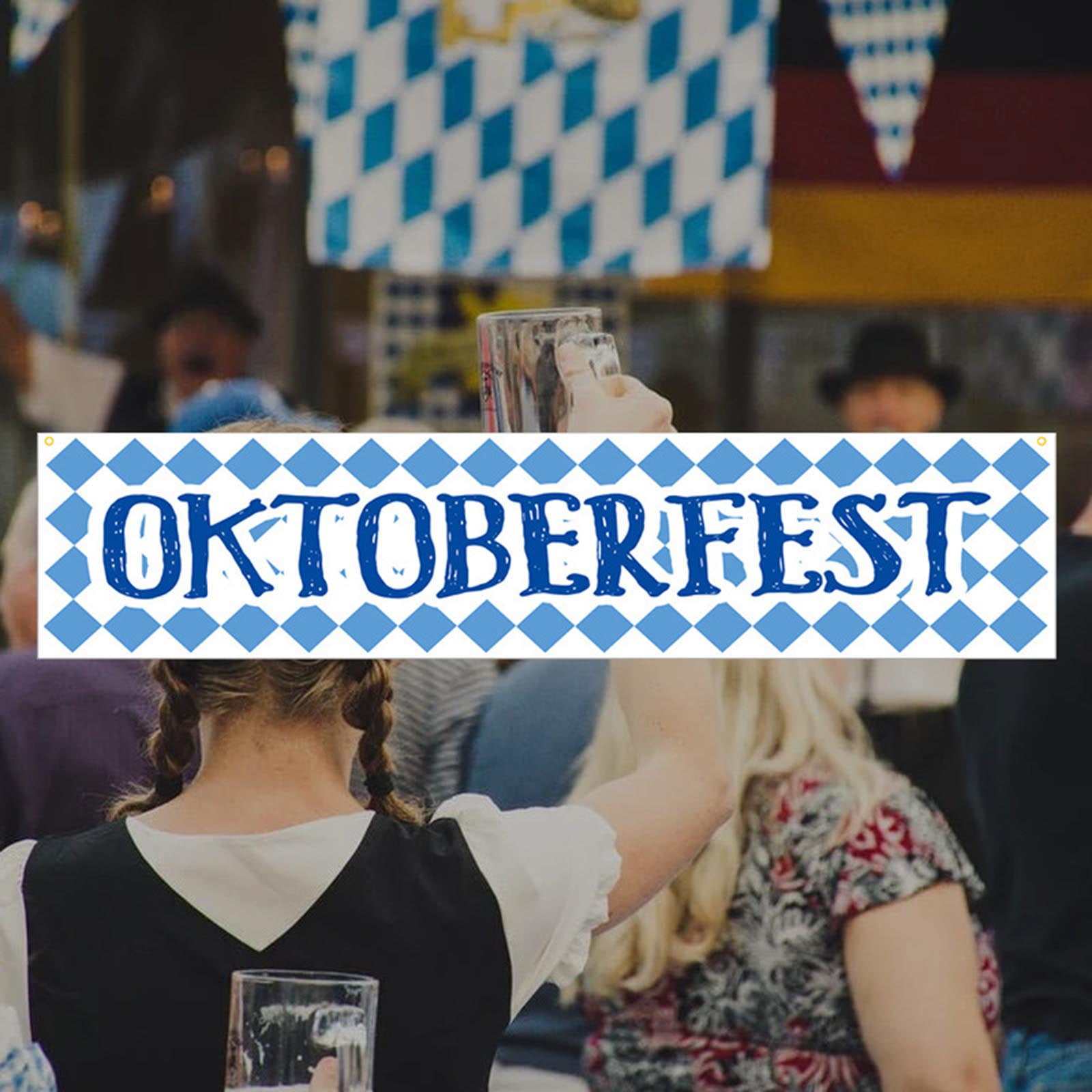CIYISON Oktoberfest Party Banner Hanging Flag Backdrop Decoration (Multicolor, 1 Pack) ofnv7