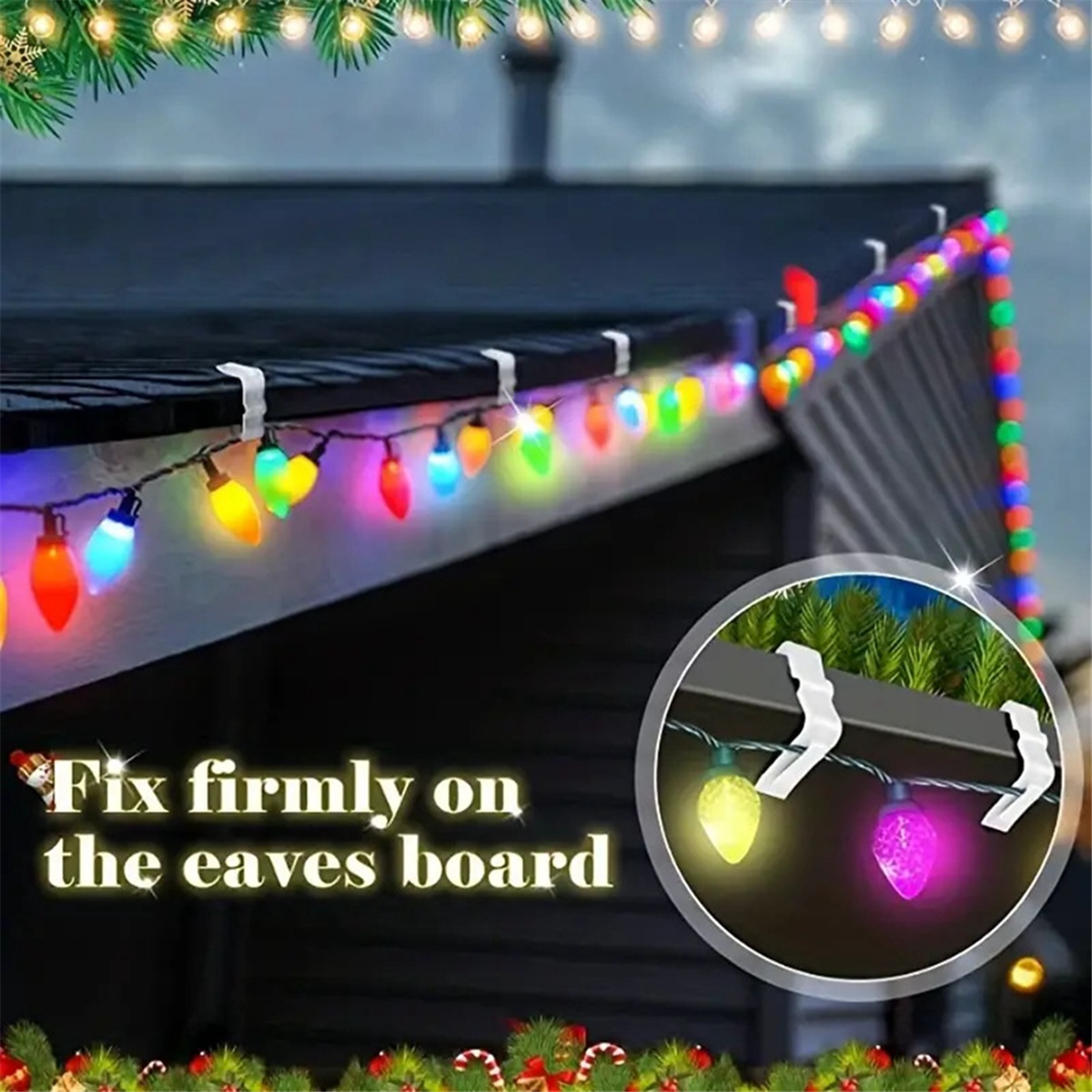 Generic Christmas Light Hanger Hooks (White, 50 Pack, 1.625 in) 6aqaq