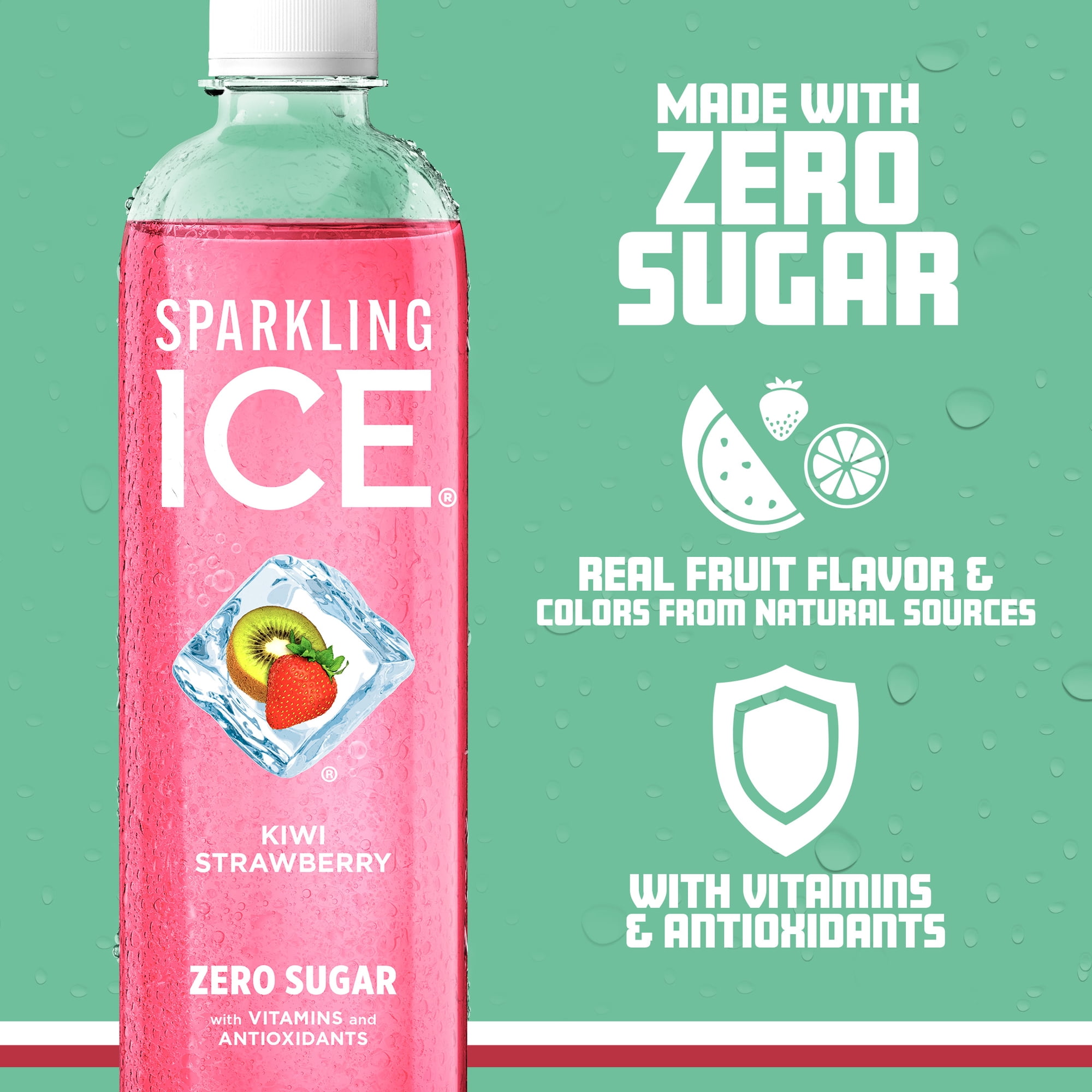 Sparkling Ice Naturally Flavored Sparkling Water, Kiwi Strawberry (17 fl oz) e6x5m