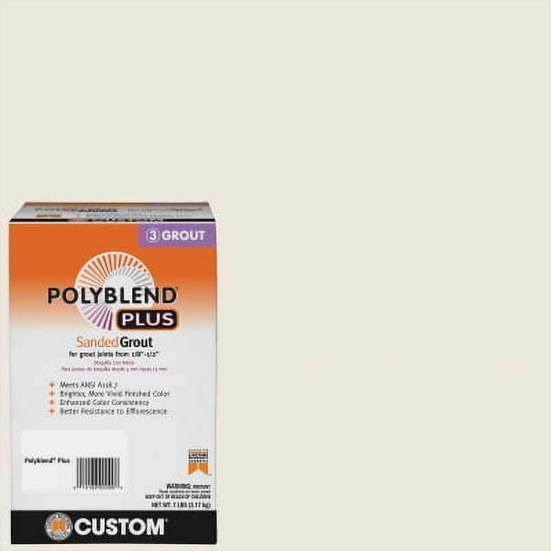 Custom Building Products Polyblend Plus Sanded Grout, Professional Grade Tile Grout (Bright White, 7 lb) ffnbr