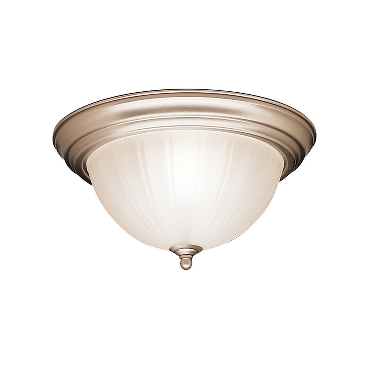 Brawn 2-Light Flush Mount Indoor Ceiling Fixture (Nickel, 13 in) l95tw