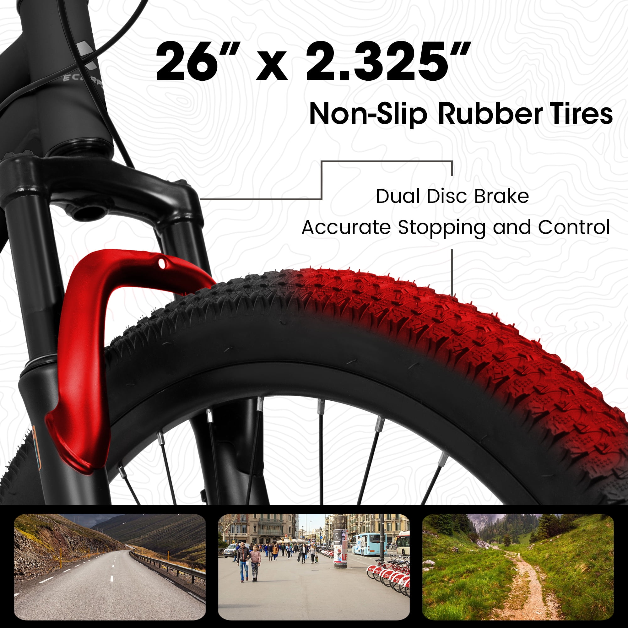 Ambifirner 26 in Mountain Bike, 21-Speed Steel Frame MTB with Dual Disc Brakes and Shock Absorbing Fork (Blue, 26 in) sg7o5