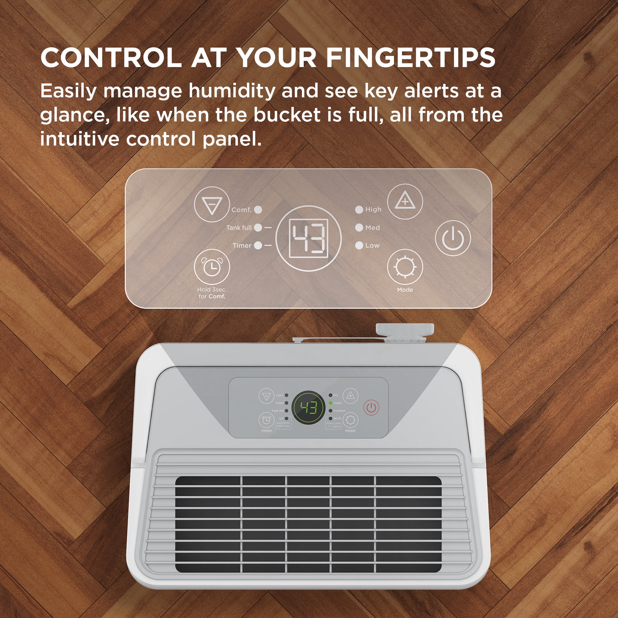 TCL 25 Pint Smart Dehumidifier, Energy Star Certified, Quiet Operation, App-Controlled, Portable Design (White, 25 Pint) yqem7