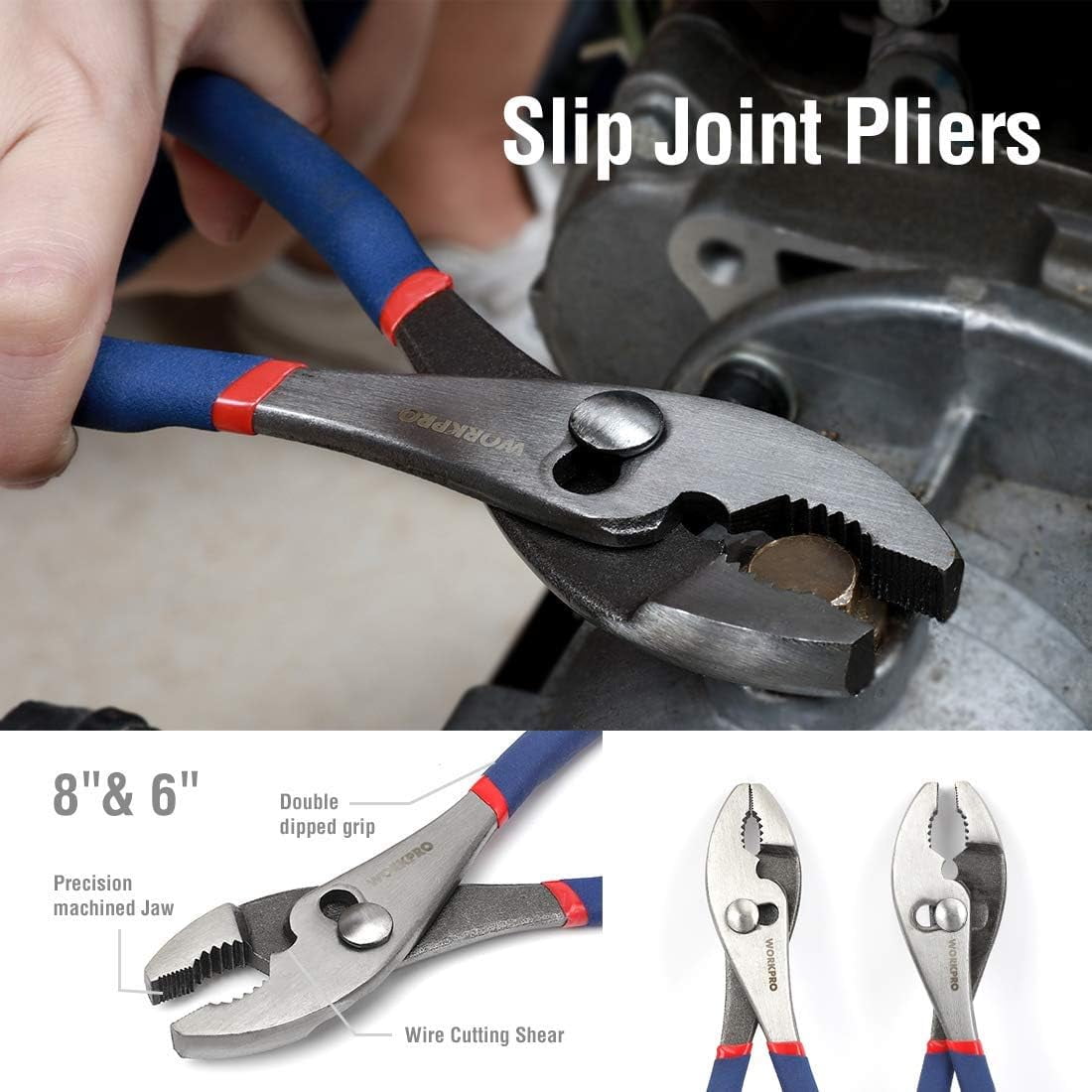 WORKPRO 7-Piece Pliers Set, Heavy-Duty Drop-Forged Steel Hand Tools for DIY and Home Maintenance (Blue, 7-Piece) ucimw
