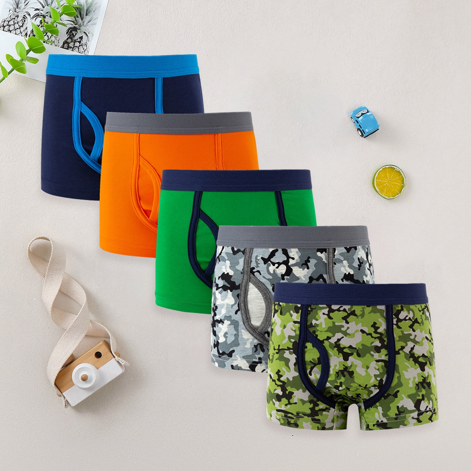 JUMEYU Boys Boxer Briefs Breathable Soft Tagless Underwear for Toddlers (Camouflage, 5 Pack, 4T-5T) yeeev