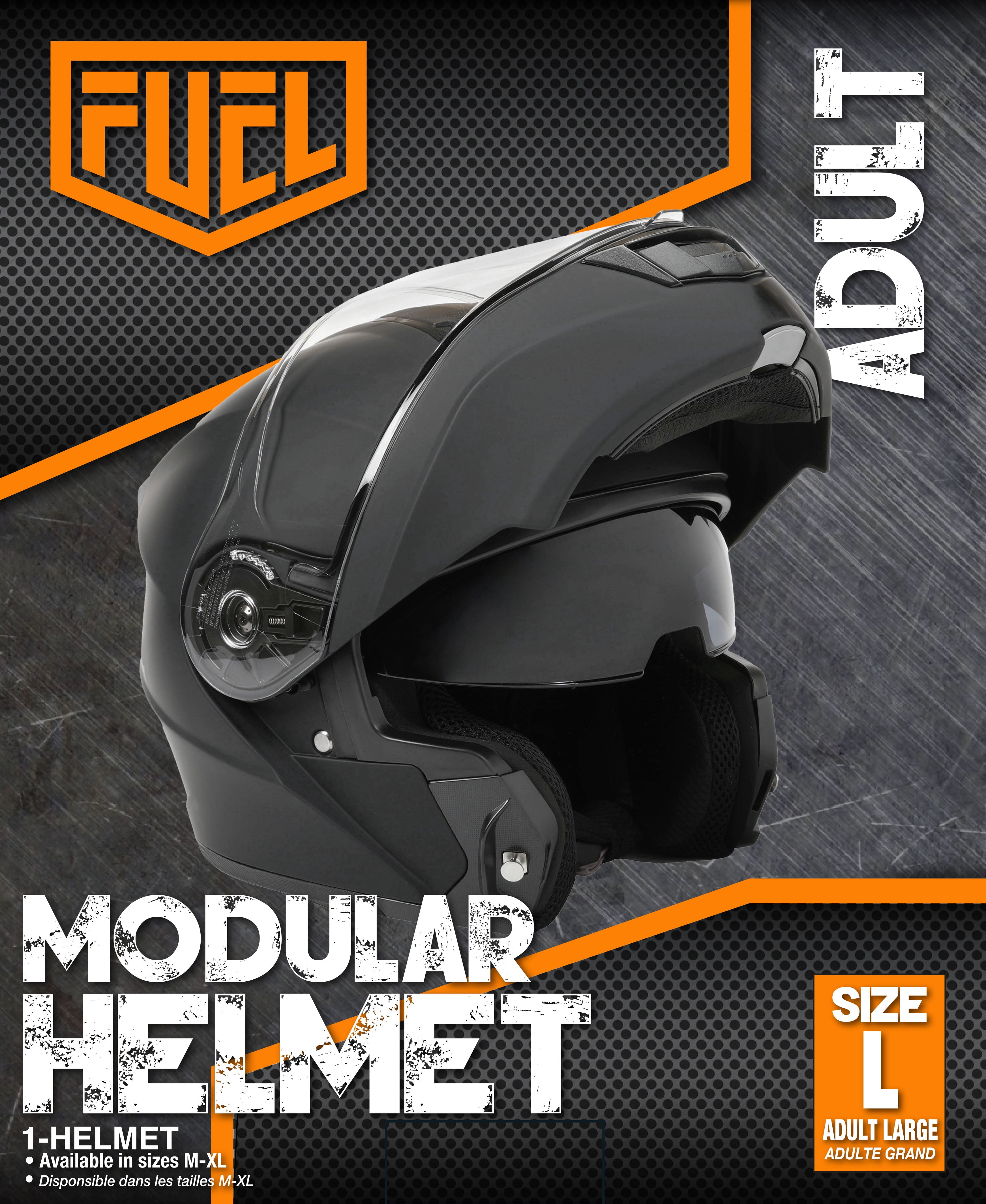 Fuel Helmets ACE Adult Modular Helmet (Black, Large) at2bp