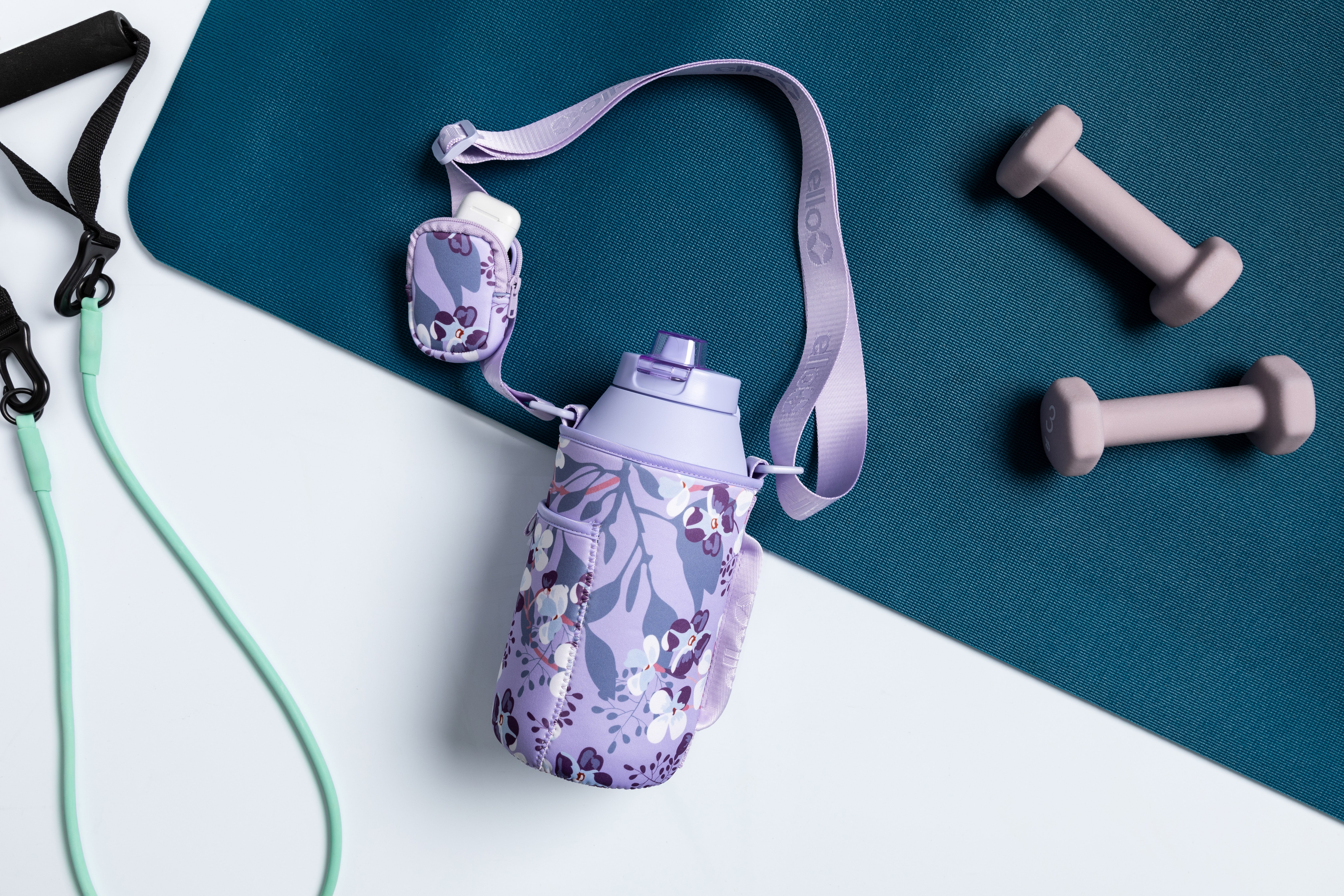 Ello Ultra Clean Stainless Steel Insulated Jug with Carrying Case (Lavender, 64 oz) r7scg