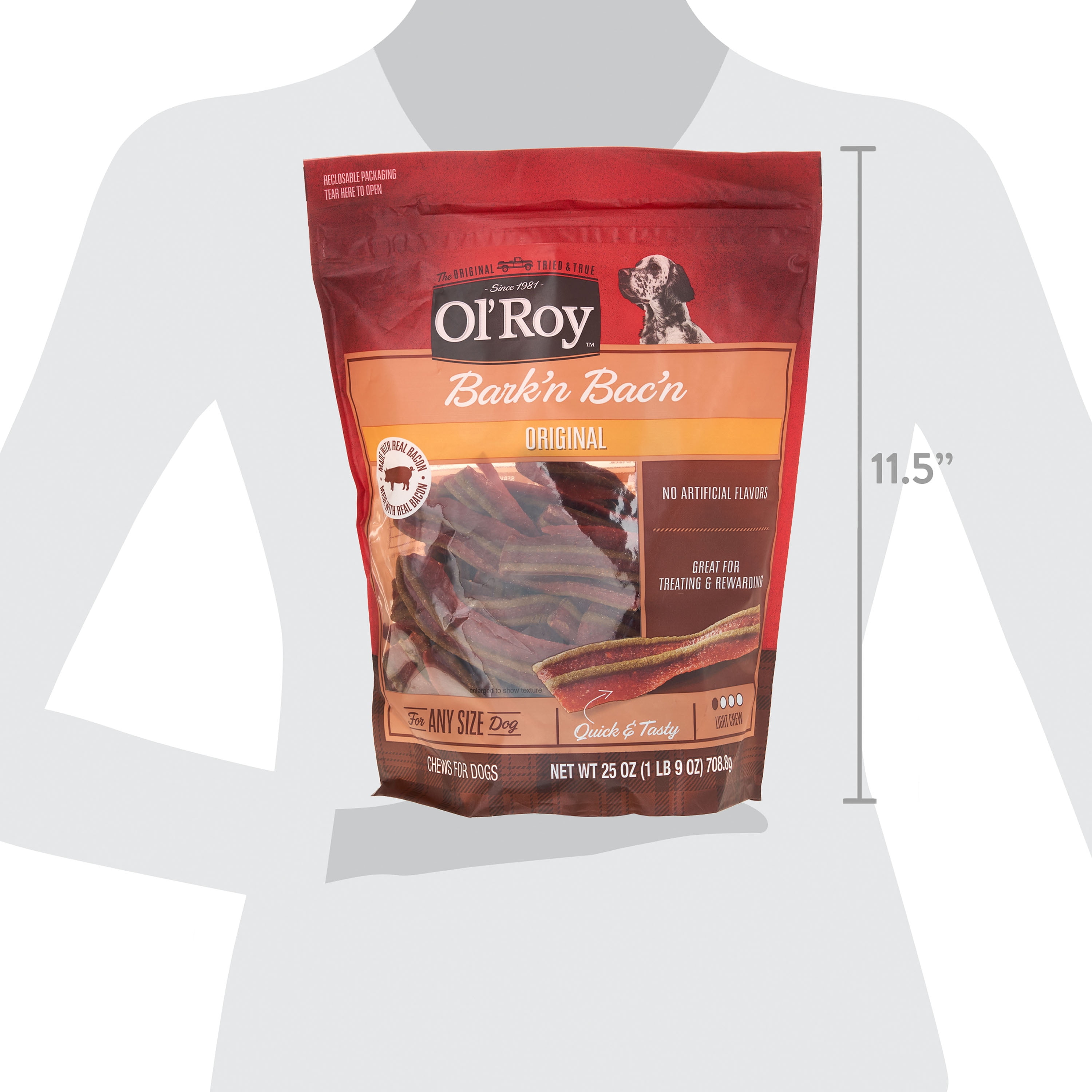 Ol' Roy Bark'n Bac'n Dog Treats, Real Bacon Flavor, Soft Chewy Reward (25 oz) cmz17