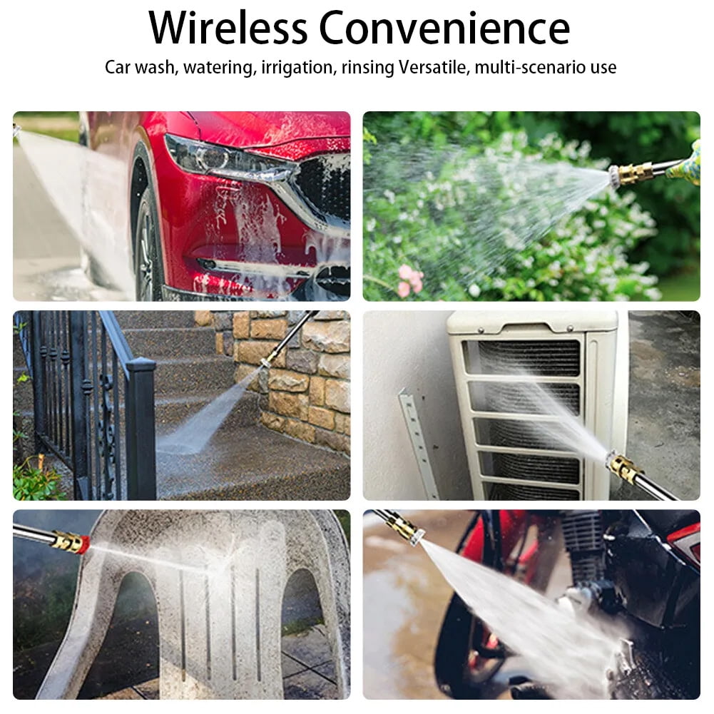 NAUDHENM Cordless Electric Pressure Washer, Portable Power Cleaner with Quick Connect Nozzles (350 PSI, 0.53 GPM) i5cap