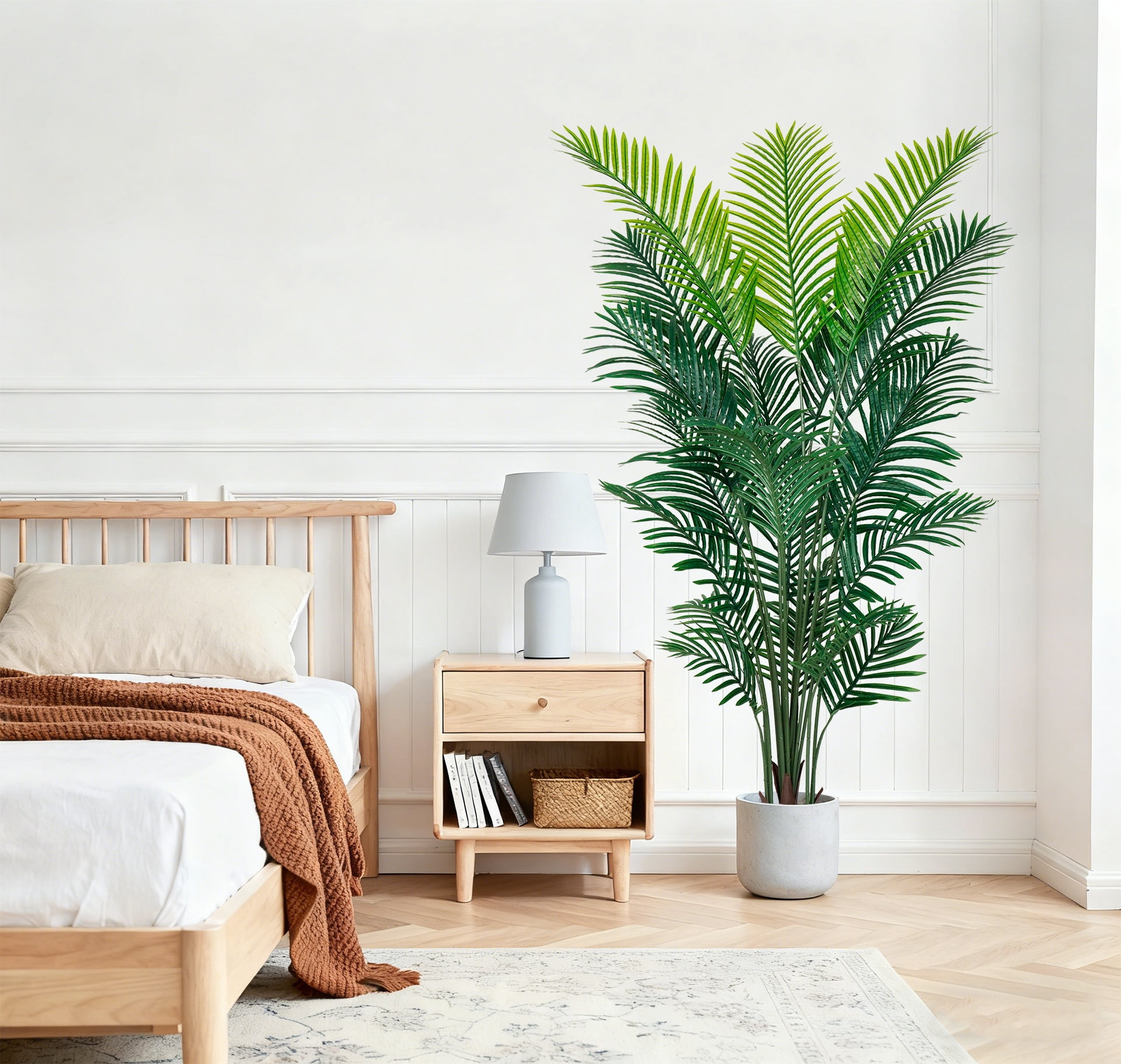 Olivivi Artificial Palm Tree 6ft Tall Faux Silk Plant for Home and Office Decor (Green, 6 ft) 5fr0e