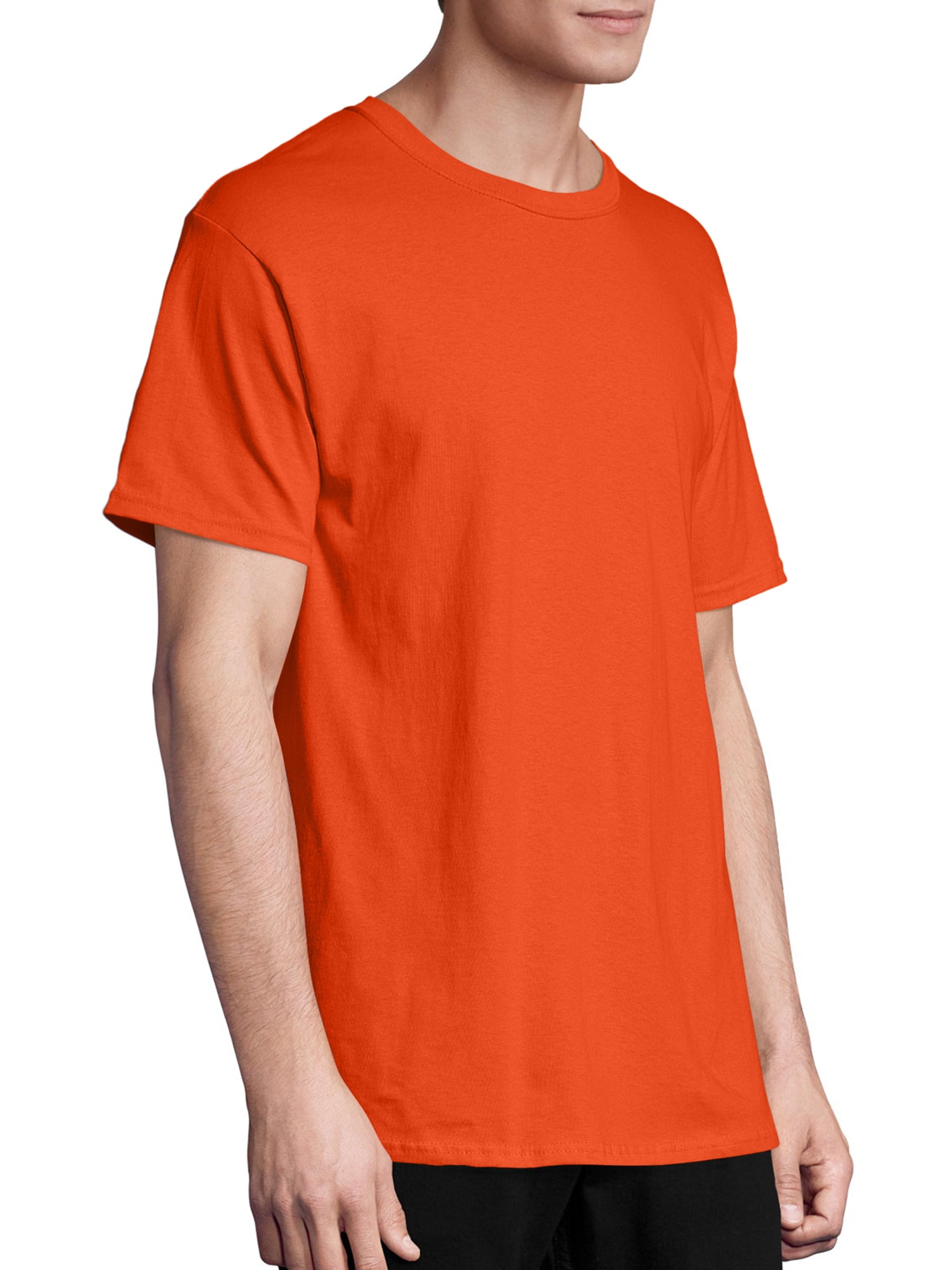 Hanes Essential-T Unisex Crew Neck Short Sleeve Cotton T-Shirt (Orange, XL) ur7di