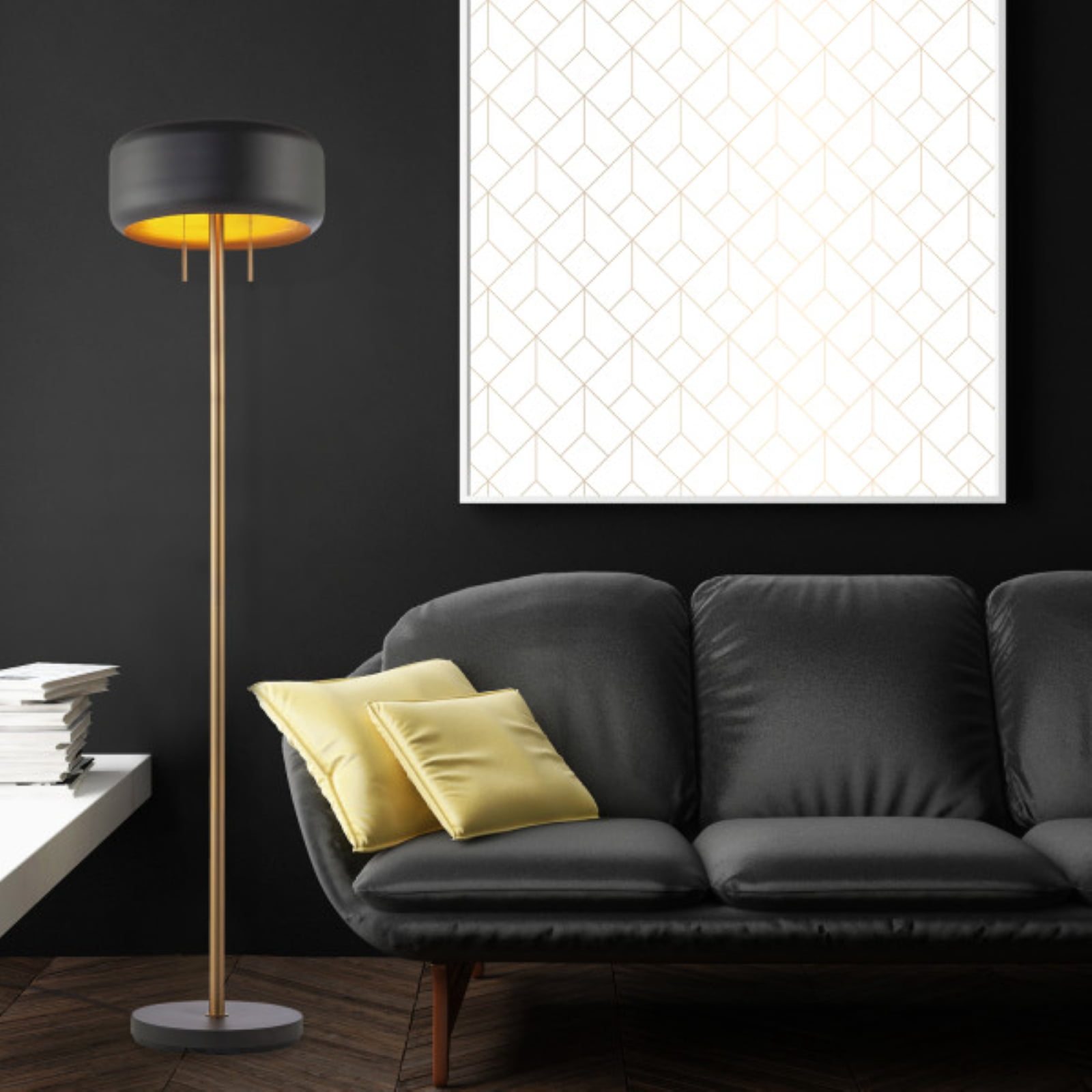 Globe Electric Novogratz Industrial Floor Lamp (Metallic Dark Gray, 58.5 in) zf6c3