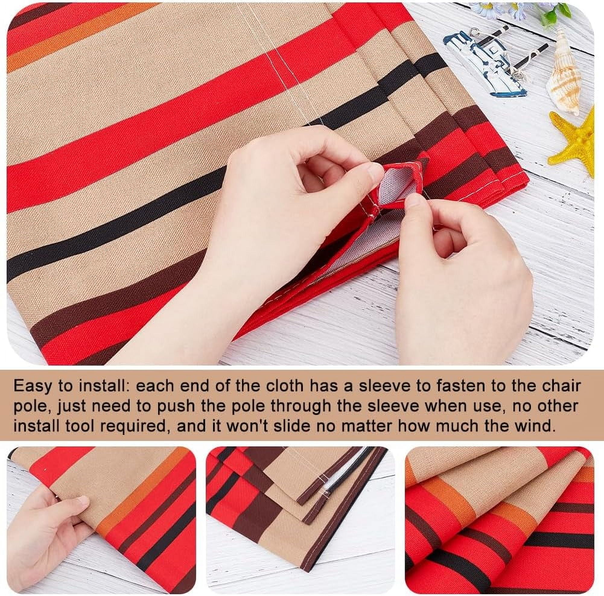 Generic Beach Sling Chair Replacement Fabric Canvas Cover (Red Stripe, 45.28 in x 16.93 in) 3pp1u