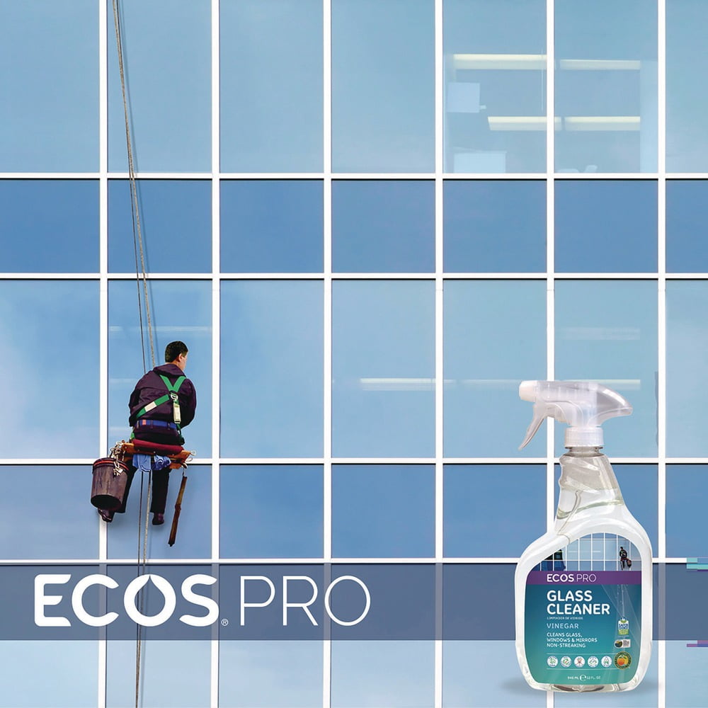 ECOS Proline Glass Cleaner Spray, Vinegar Scented Streak-Free Formula (32 fl oz, 6 Pack) 540zs