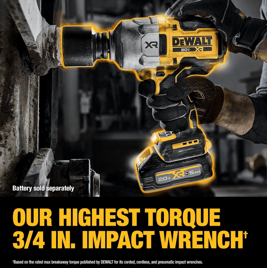 DEWALT 20V MAX XR Brushless Cordless High Torque Impact Wrench (3/4 in, Tool Only) nrsoh