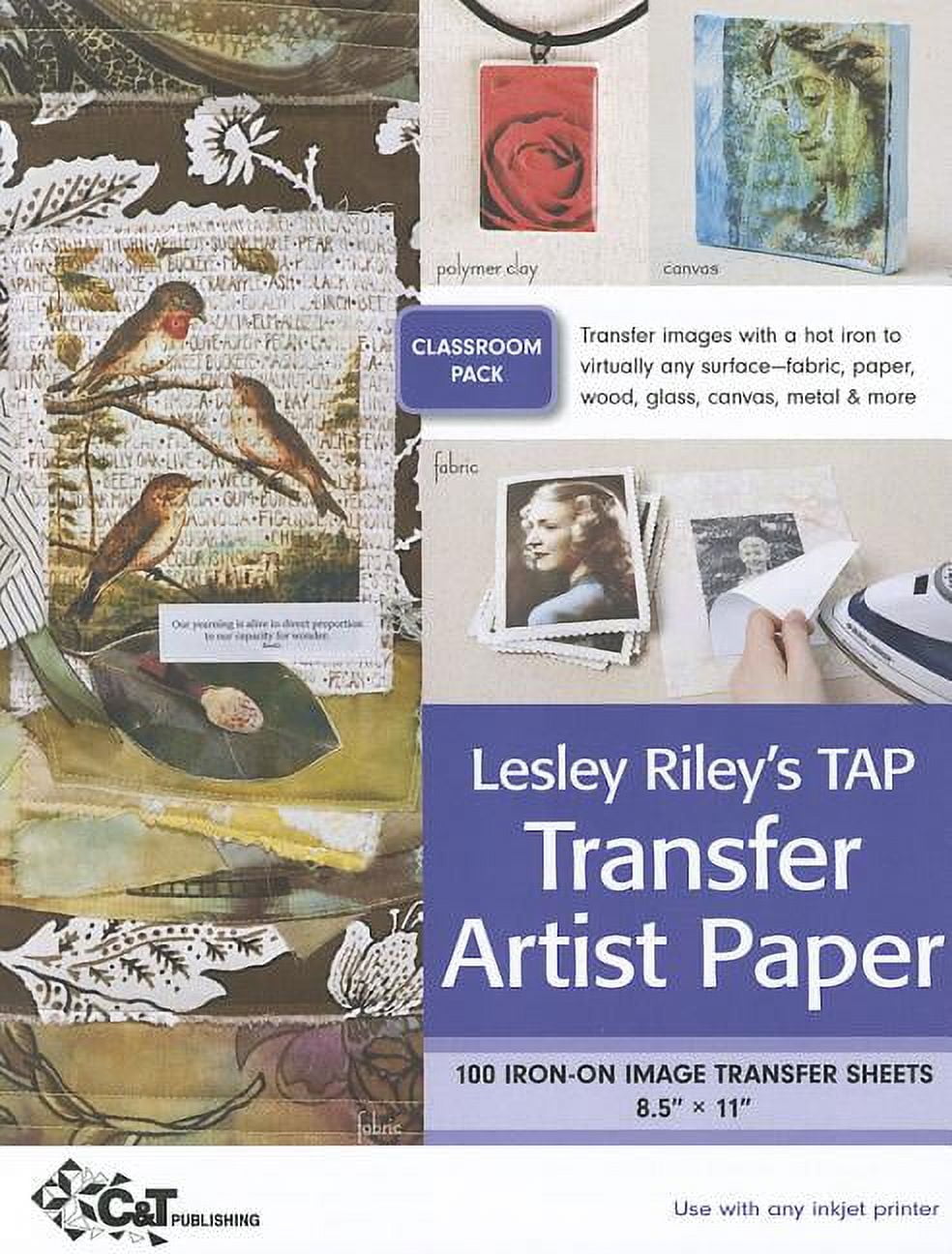 Lesley Riley TAP Transfer Artist Paper Iron-On Image Sheets (White, 100 Pack, 8.5 in x 11 in) e5bwl