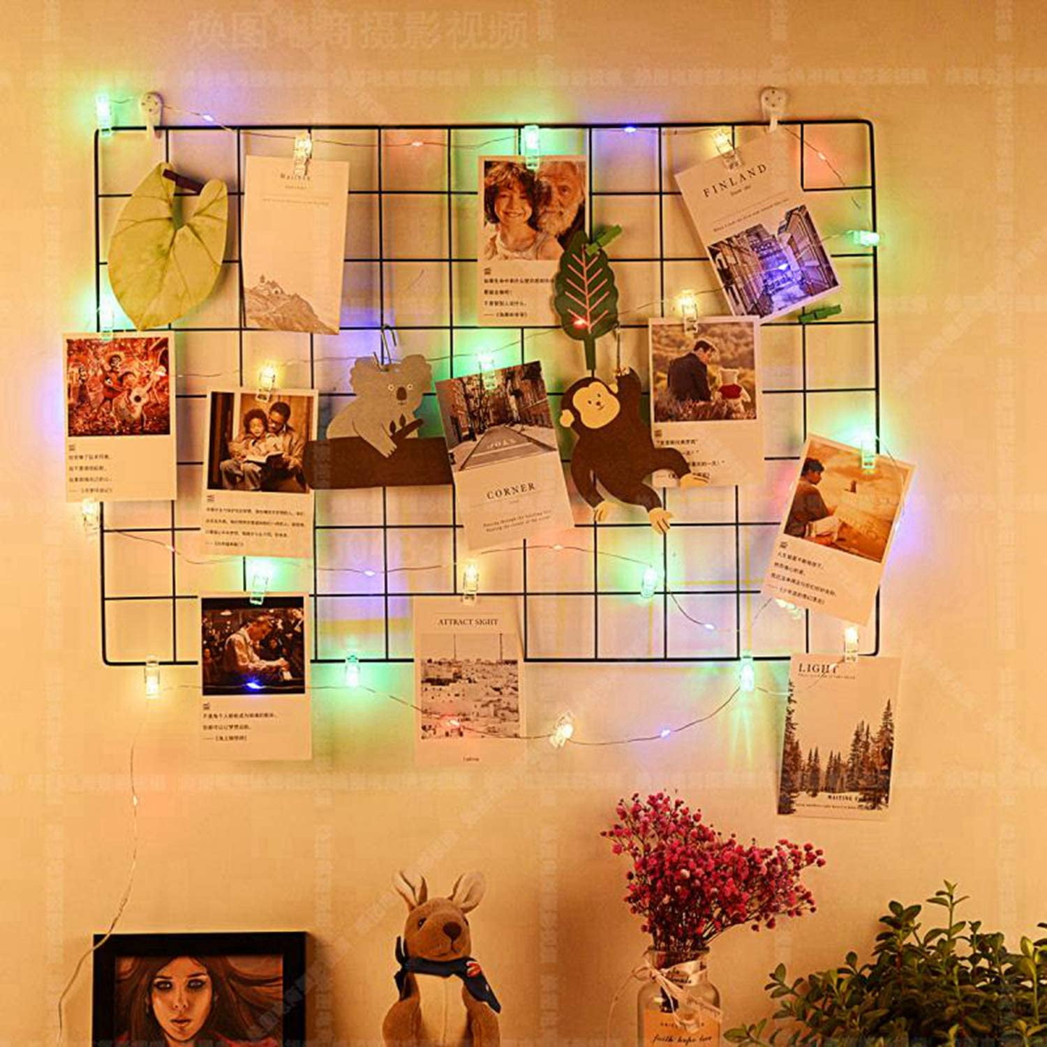 Rirool LED Photo Clip String Lights, Decorative Warm White Hanging Display for Photos and Artwork (33 ft, 50 Count) 9ugwq