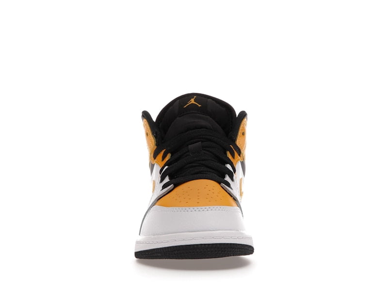 Jordan 1 Mid University Gold Basketball Shoes (White/University Gold-Black, 3Y) otl26