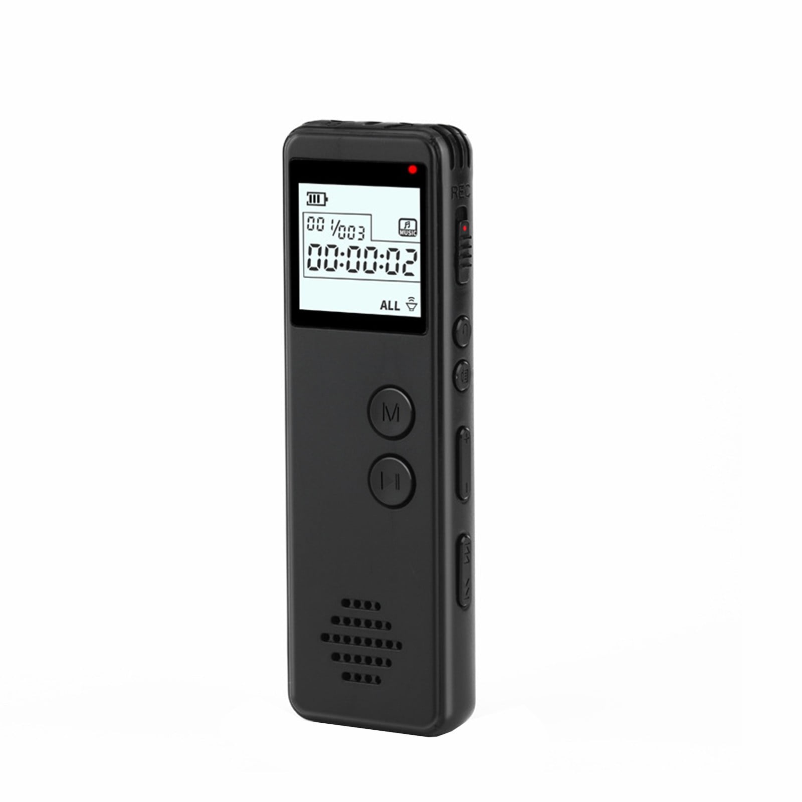 Blasgw Mini Digital Voice Recorder with MP3 Player, One-Touch Recording, Retro Style (Black, 3.8 in) mw35w