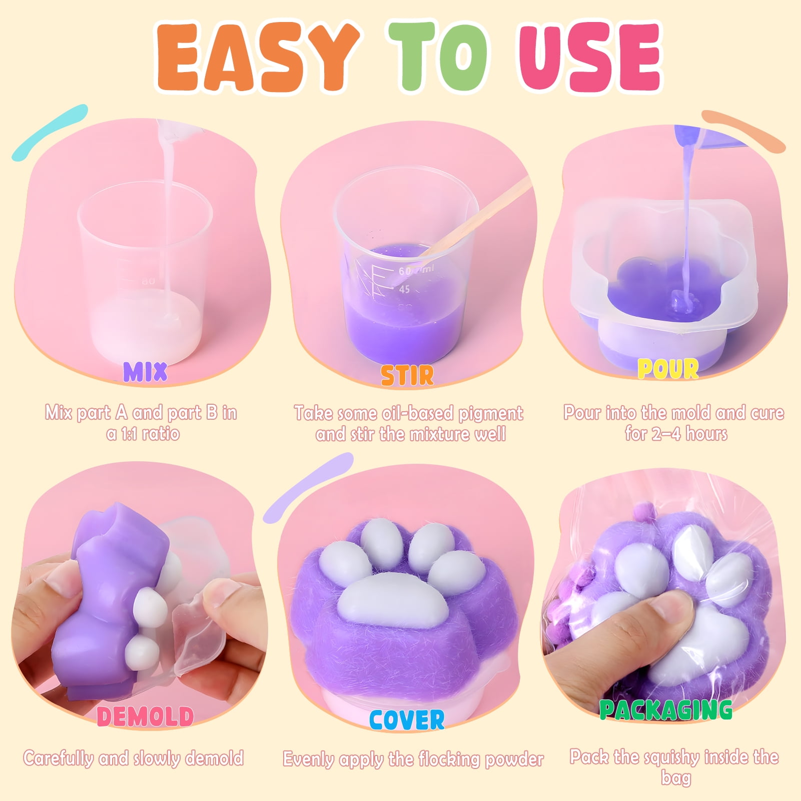 CandWuom DIY Squishy Making Kit, Silicone Crafting Set for Custom Soft Toys (18 oz) 71txz