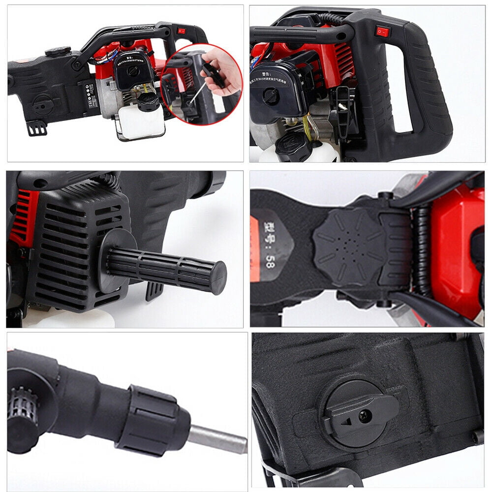 Fetcoi Gas Powered Demolition Jack Hammer 32.7CC 1.8kW Concrete Breaker (Black, 1.6 in Max Drilling Diameter) 3g9m7