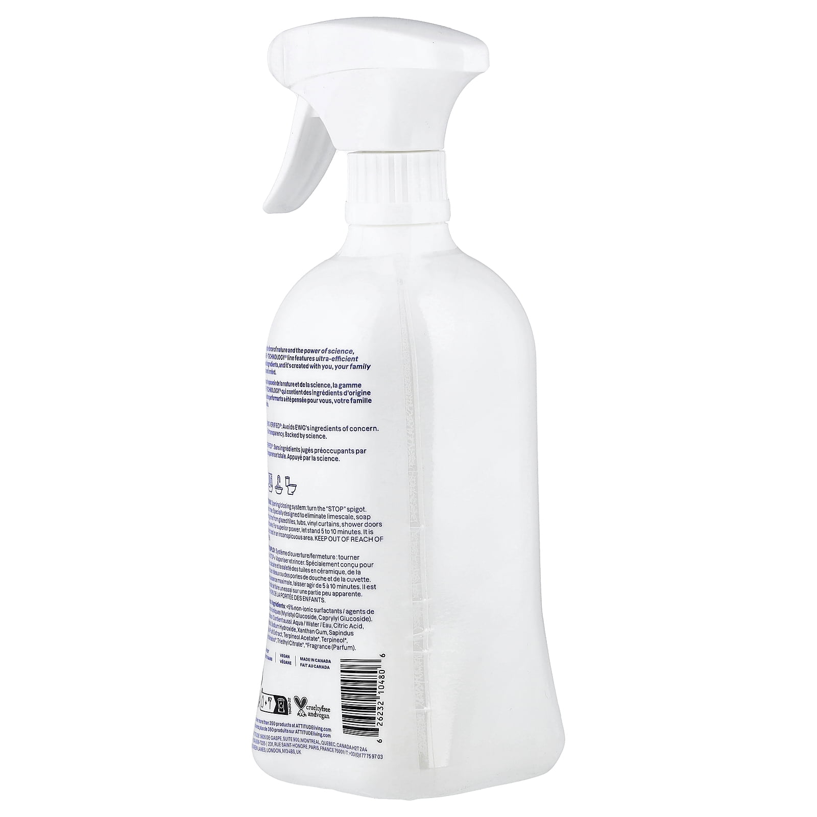 ATTITUDE Live Consciously Bathroom Cleaner Spray, Citrus Zest (27 fl oz) qa1aq