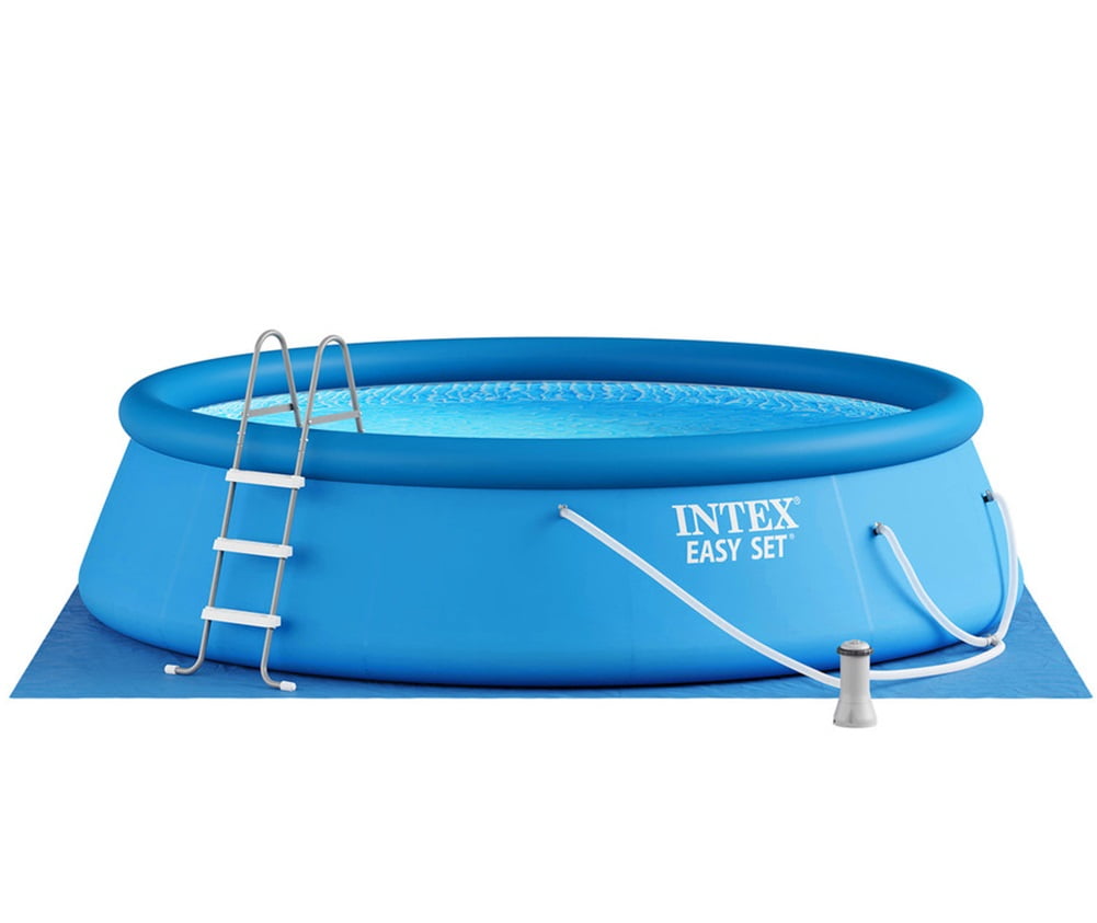 Intex Easy Set Above Ground Swimming Pool with Filter Pump and Maintenance Kit (Blue, 15 ft x 42 in) zsayn