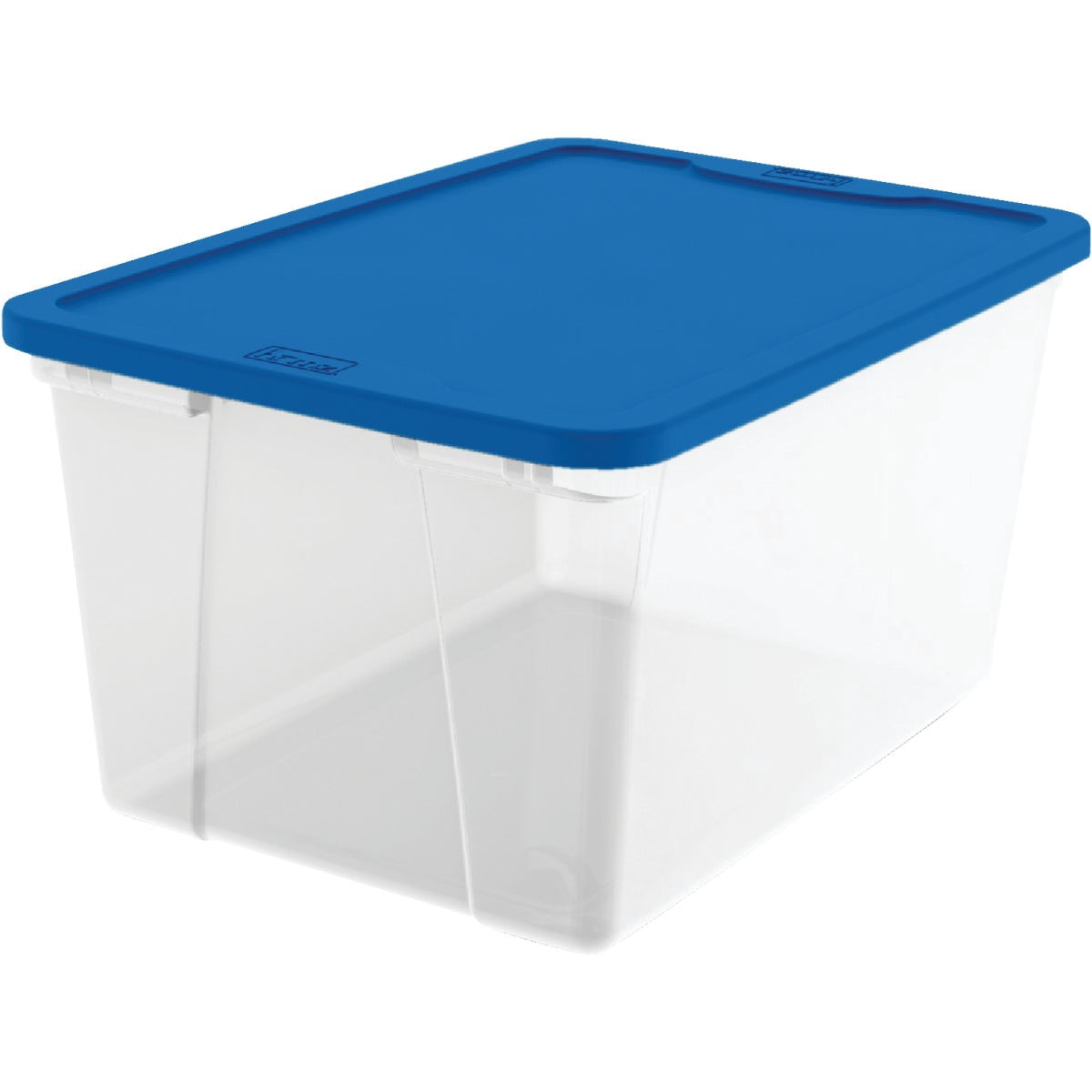 Homz 64 Qt. Plastic Storage Tote with Secure Snap-On Lid (Clear, 23.5 in x 16.12 in x 13.5 in) yk5yi