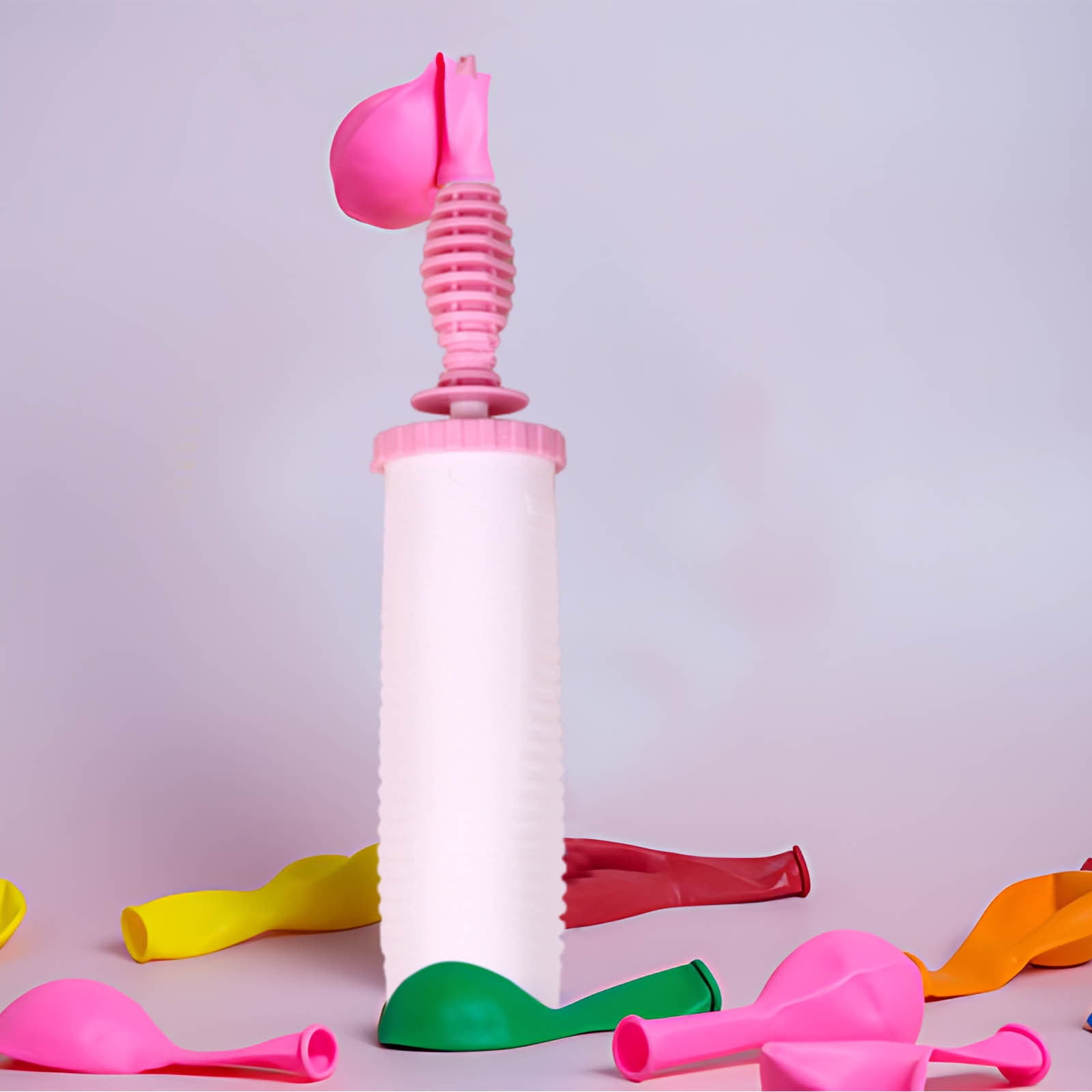 YOHAVEN Manual Balloon Pump Double Action Hand Air Inflator for Latex and Foil Balloons (Pink, 5 in) ei77j