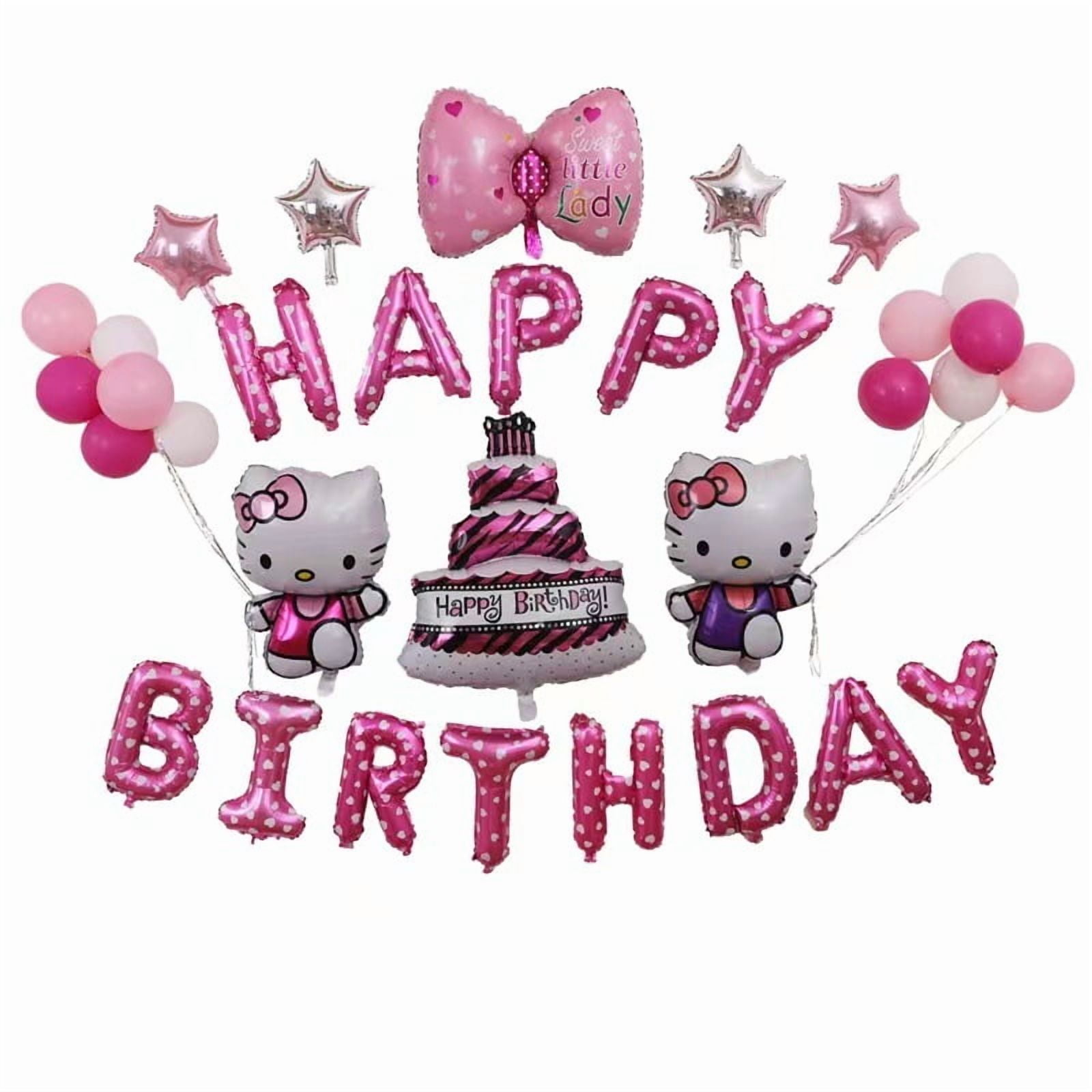 Dream Party Decor Hello Kitty Birthday Party Decorations Set (Pink, 1 Set) haedj