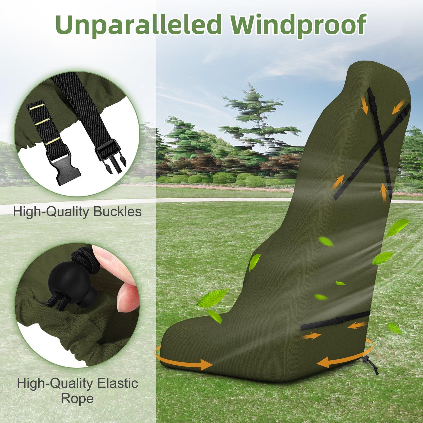 Zenicham Lawn Mower Cover, Heavy-Duty Waterproof Outdoor Push Mower Protection (Green, 78x23x50 in) 62kq8