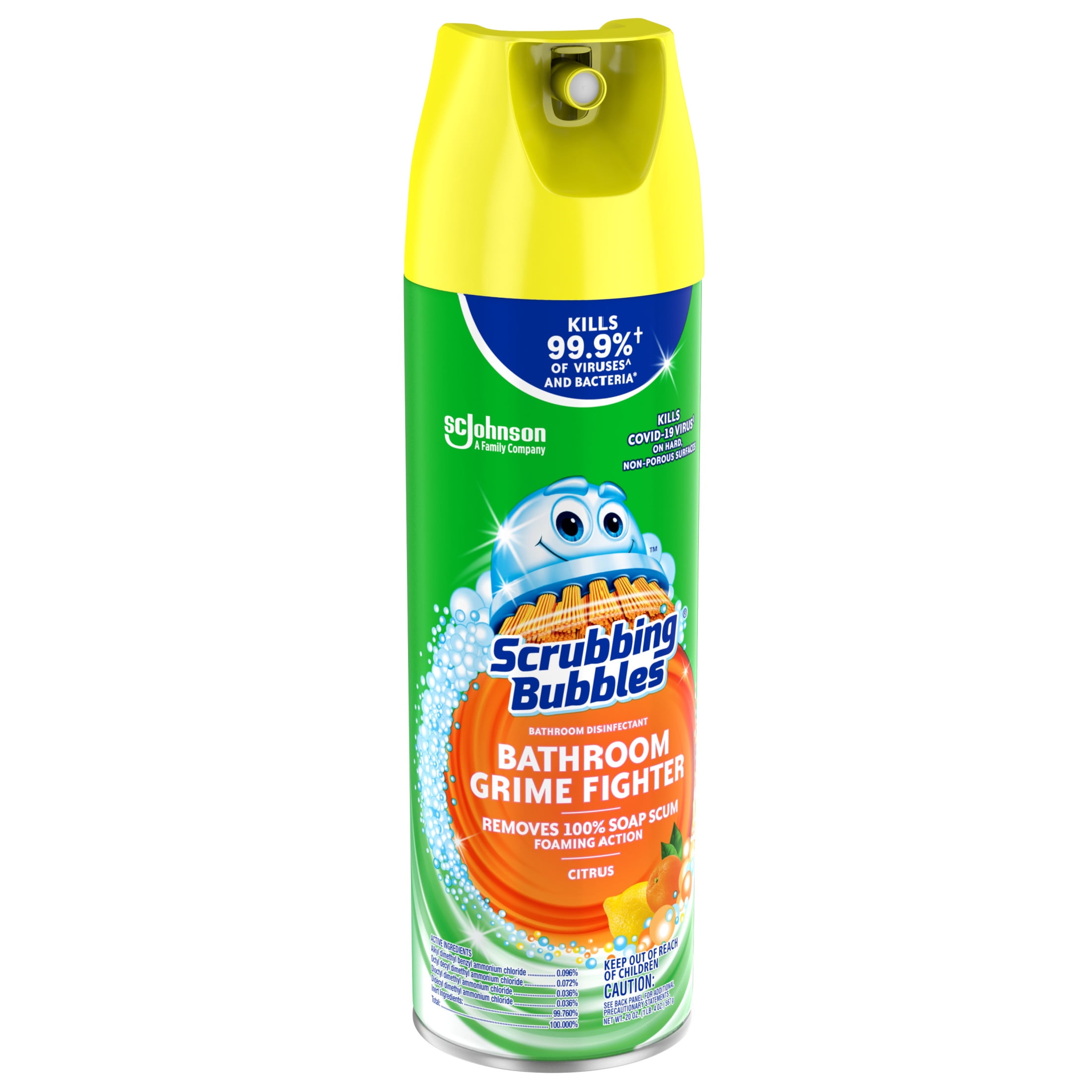 Scrubbing Bubbles Bathroom Grime Fighter Disinfectant Spray, Citrus Scent (20 oz) xk2ah