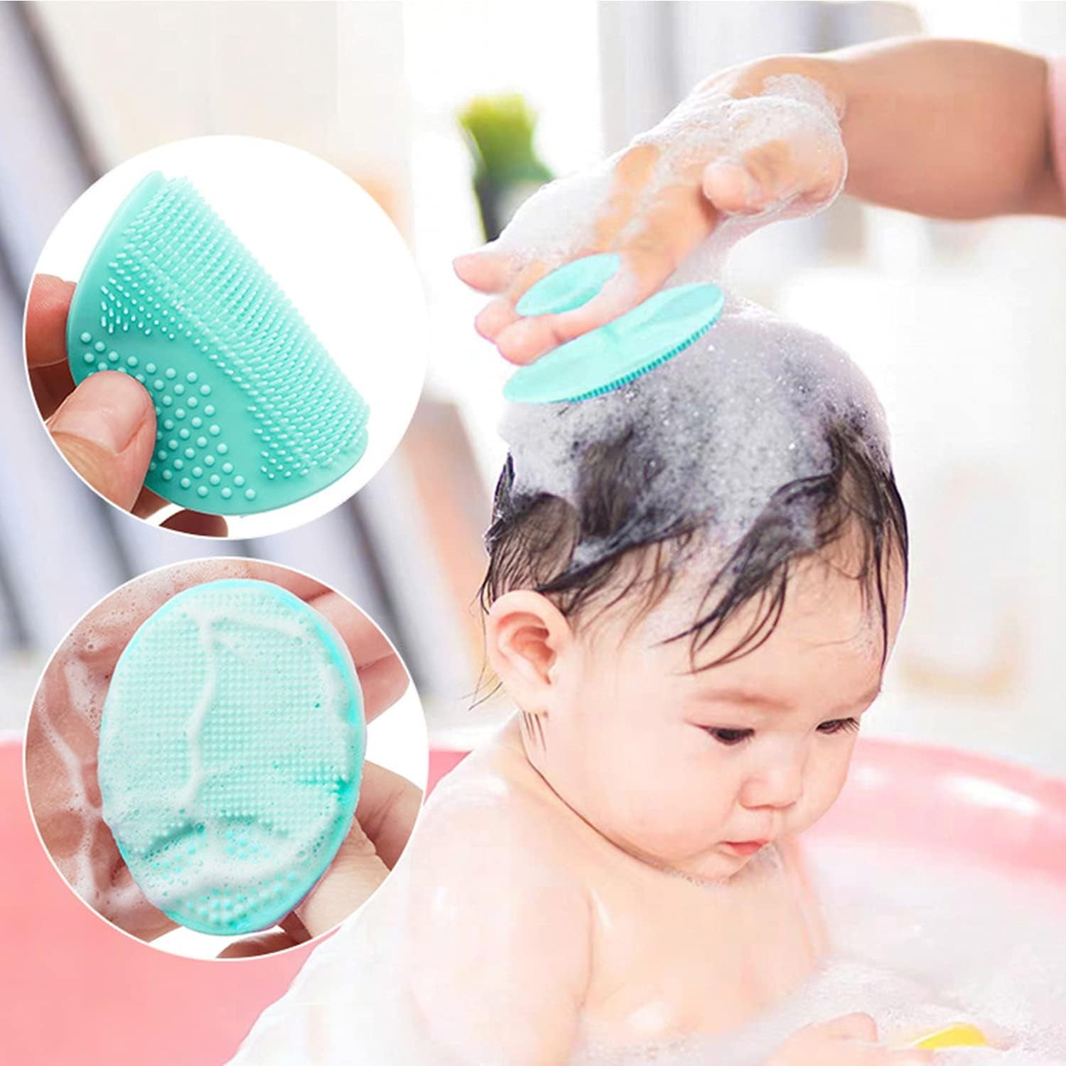 SUWU Silicone Facial Cleansing Brush and Face Exfoliator Pad for Pore Cleaning (4 Pack) hlifq