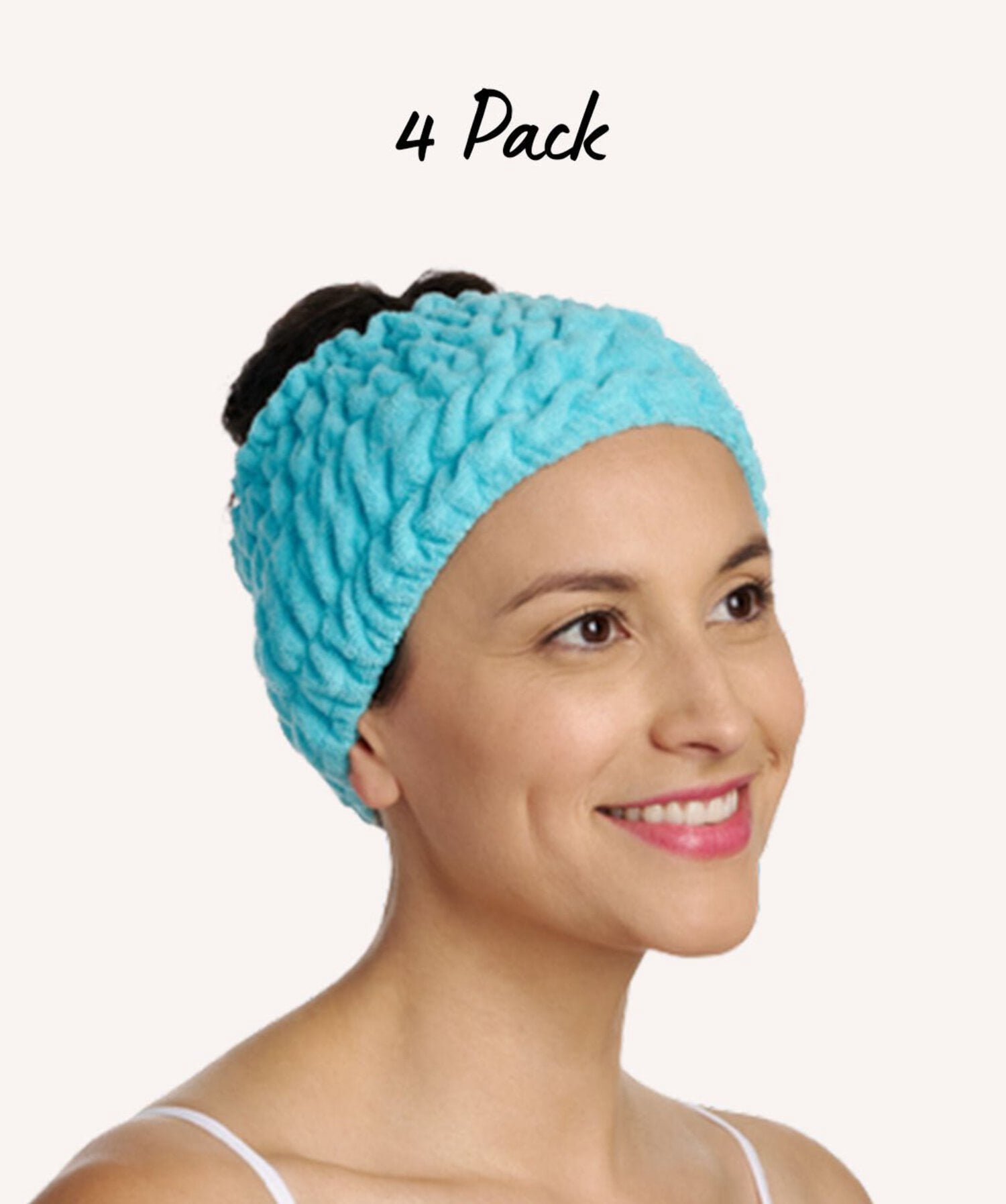 Turbie Twist Extra Wide Spa Headband for Makeup and Face Wash (Pink, 4 Pack) 8w9zt