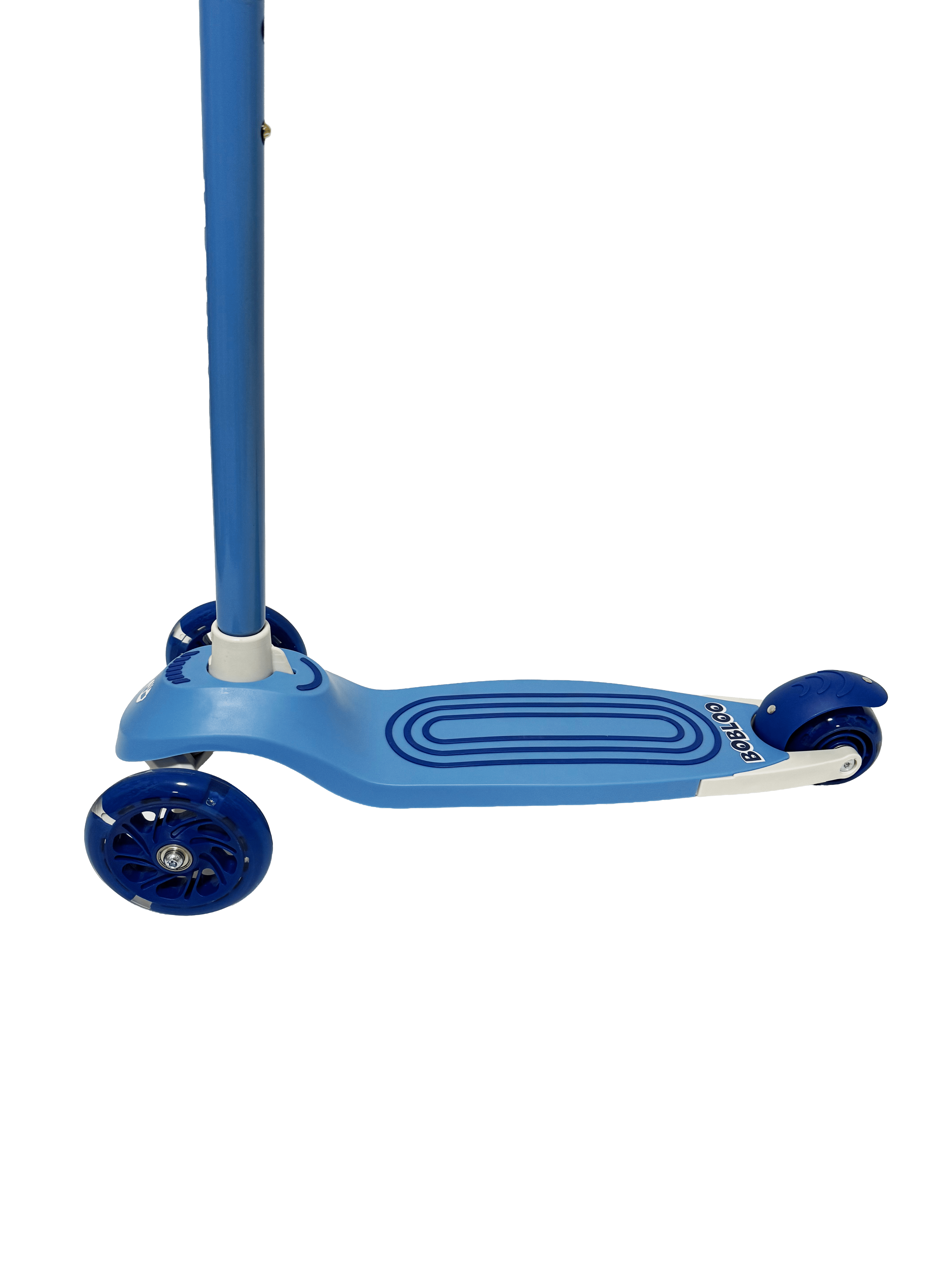 GOTRAX Bobloo 3-Wheel Kick Scooter with LED Light-Up Wheels, Lean-to-Steer Design (Blue, Adjustable Height) 4kda3