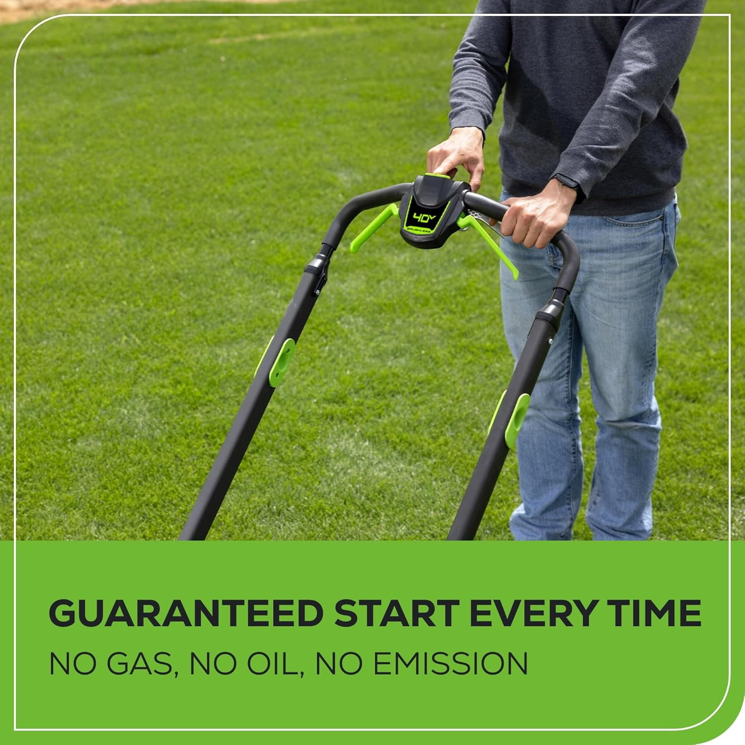 Greenworks 40V 21 in Brushless Cordless Self-Propelled Lawn Mower (LED Headlight, 5.0Ah Battery and Charger Included) mjuj8