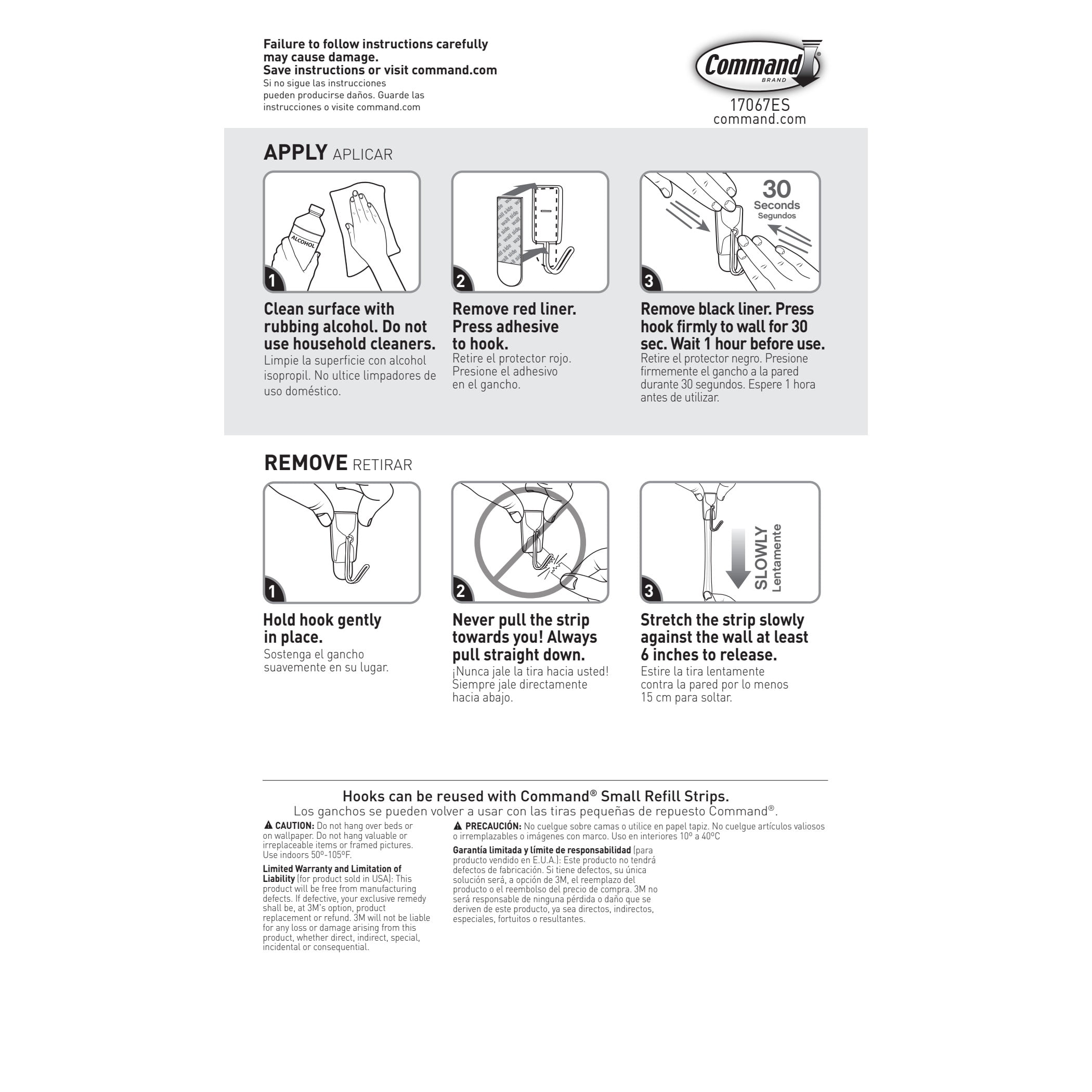Command Small Wire Toggle Hooks (White, 28 Hooks, 32 Strips) 65ao3