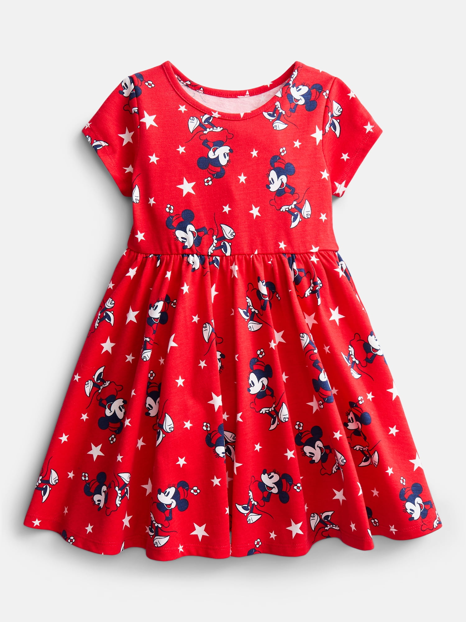 Disney Toddler Girls Starry Minnie Mouse Dress Short Sleeve (Red, 5T) u9exi