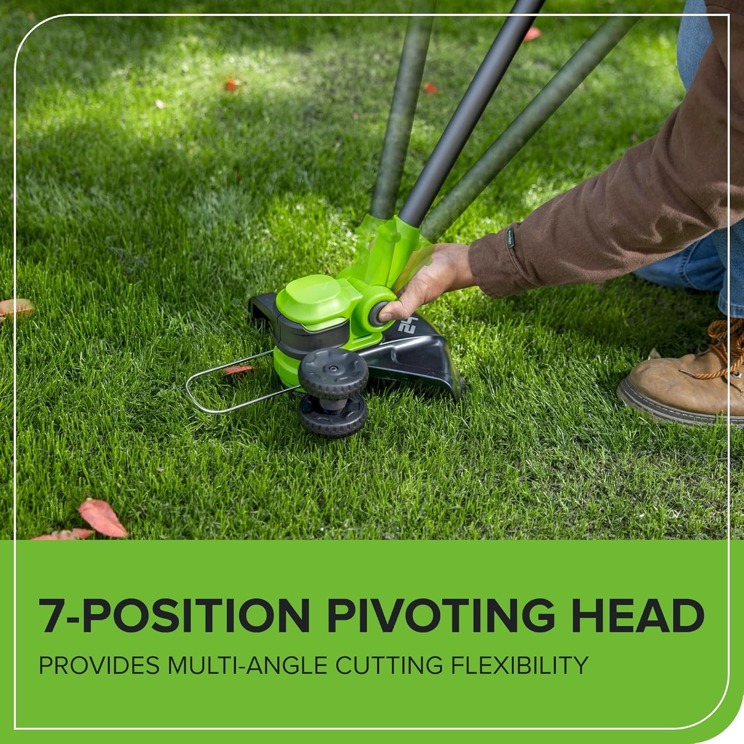 Greenworks 24V Cordless String Trimmer and Edger (Green, 12 in) rhtfp