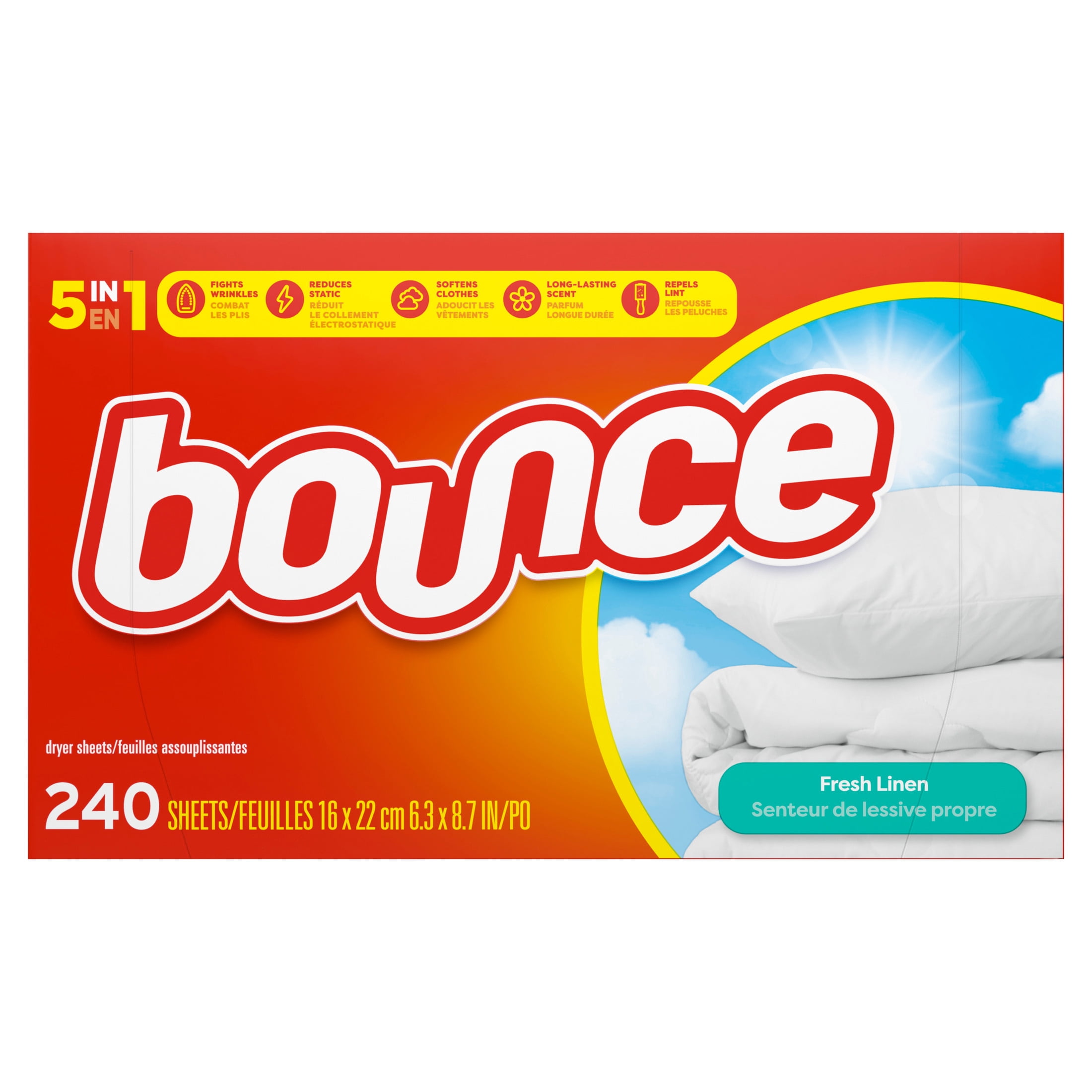 Bounce Fabric Softener Dryer Sheets, Fresh Linen Scent (240 Count) 9w7v5
