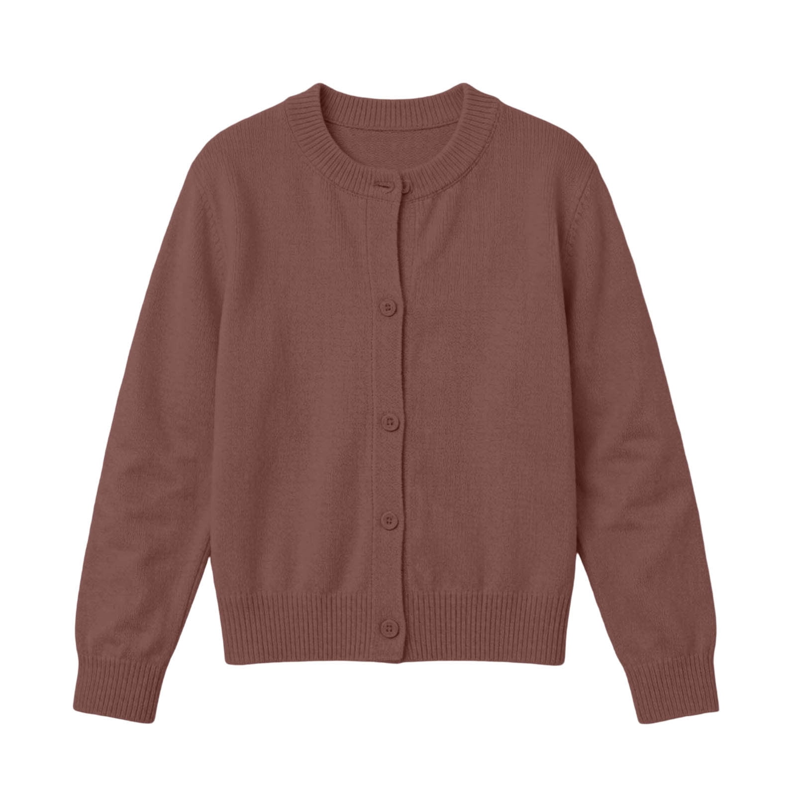 YHAJDS Kids Knit Cardigan Crewneck Button Down Long Sleeve School Sweater (Solid Color, 4T) 8jy4i